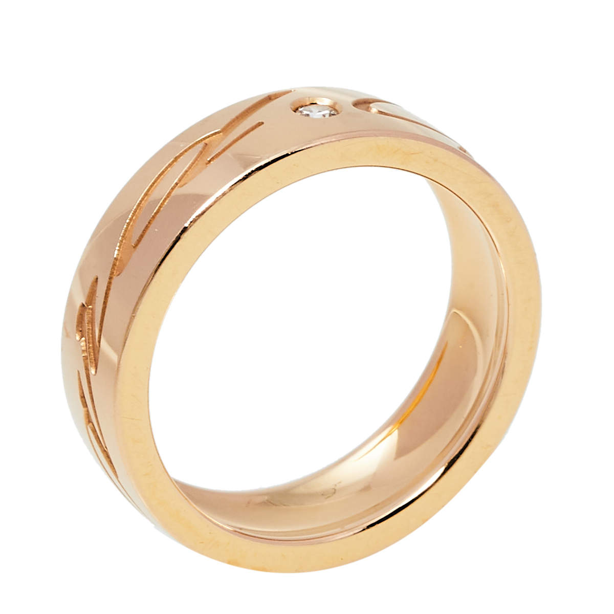 Chopard Chopardissimo 18K Rose Gold Band Ring Size EU 57