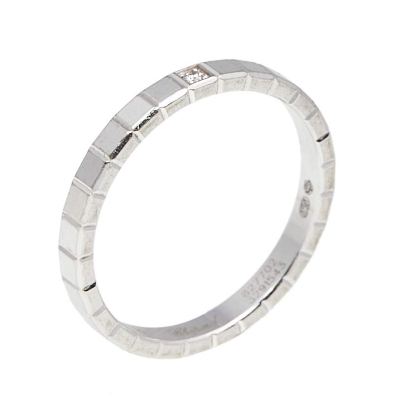 Chopard Ice Cube Pure Diamond 18K White Gold Band Ring 53
