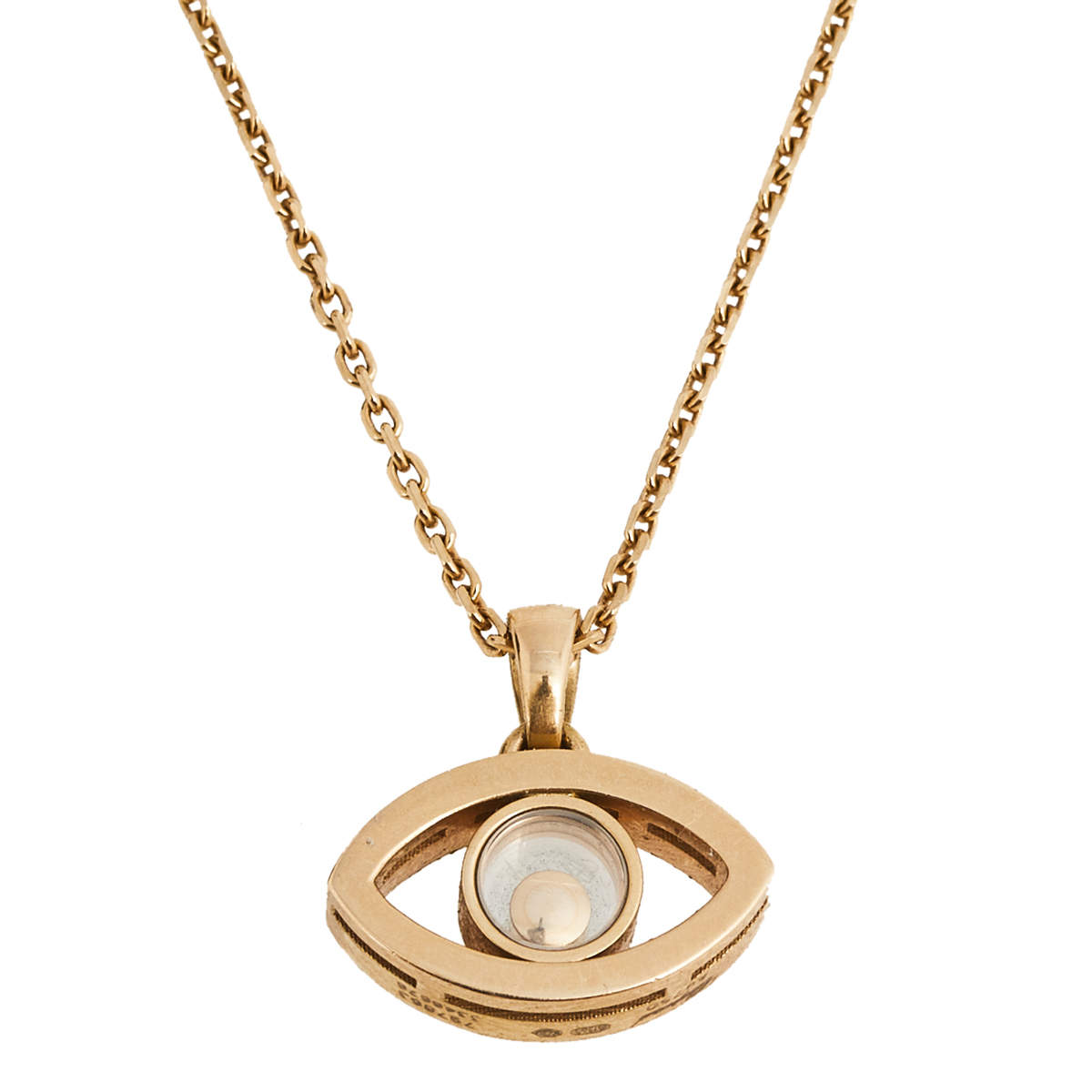 Chopard Happy Diamond Evil Eye Good Luck Diamond 18K Rose Gold Pendant Necklace