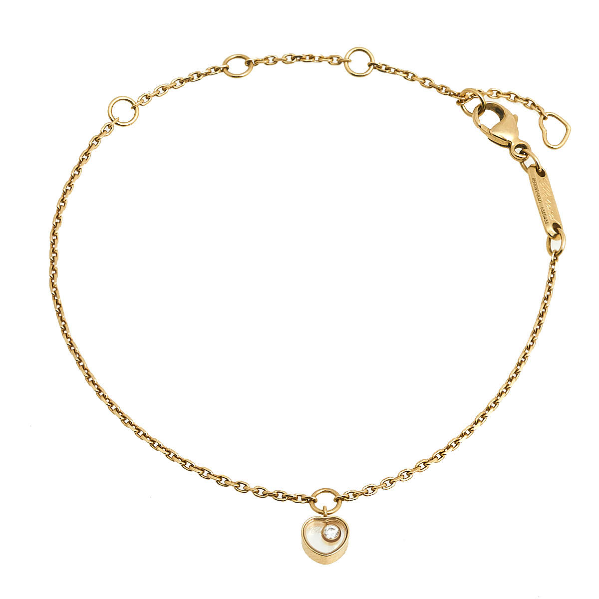 Pre Owned Chopard Miss Happy Diamond 18k Yellow Gold Bracelet