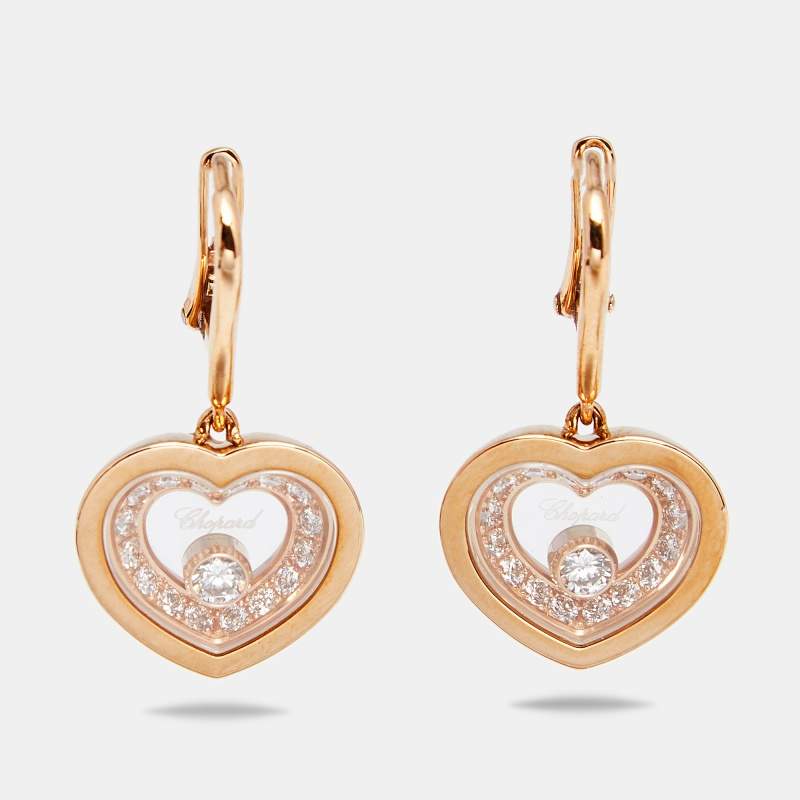 Pre Owned Chopard Very Chopard Diamonds 18k Rose Gold Earrings