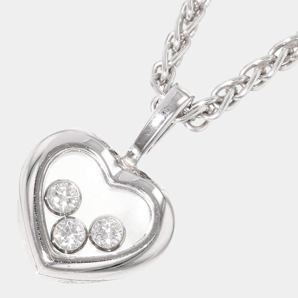 Pre Owned Chopard Happy Diamonds 18K White Gold Diamond Necklace