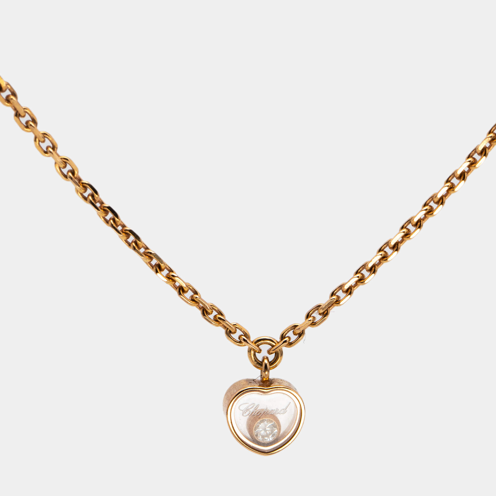 Pre Owned Chopard Happy Diamonds 18k Rose Gold Pendant Necklace