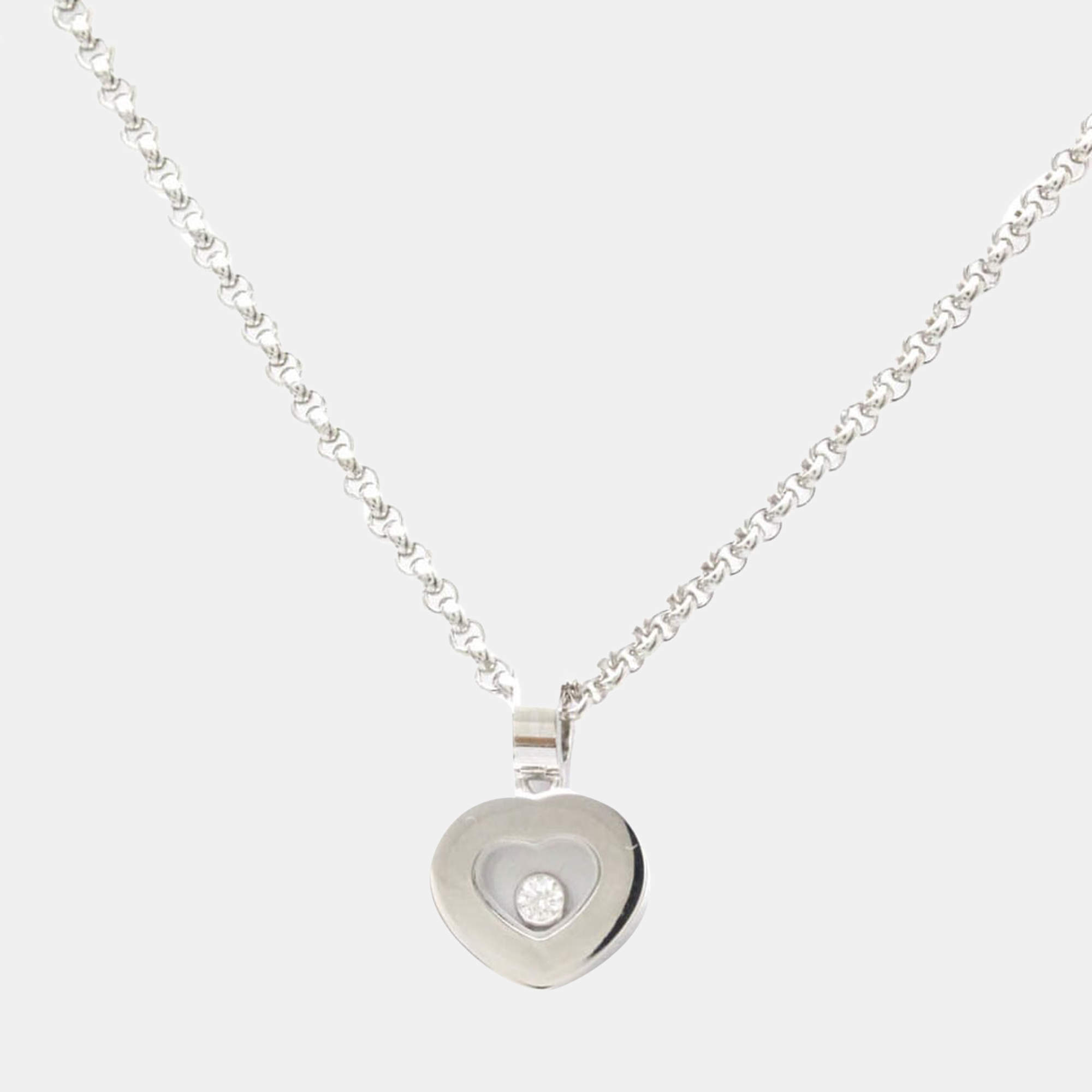 Chopard Happy Diamonds Heart 18K White Gold Diamond Necklace