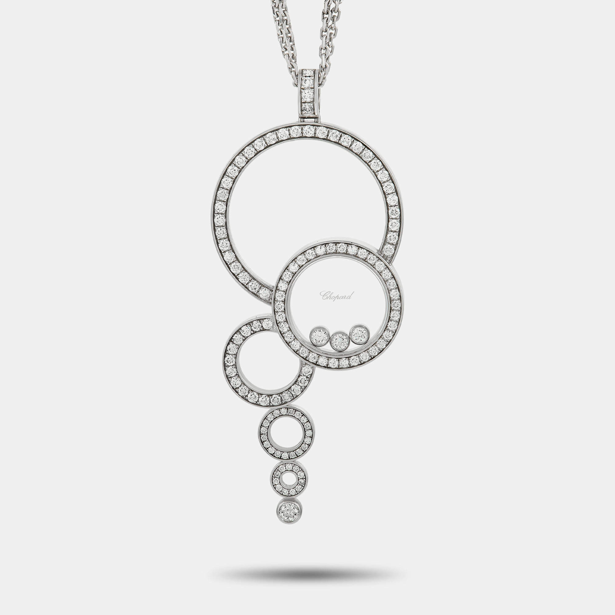 Chopard Happy Diamonds 18K White Gold 1.35 ct Diamond Pendant Necklace