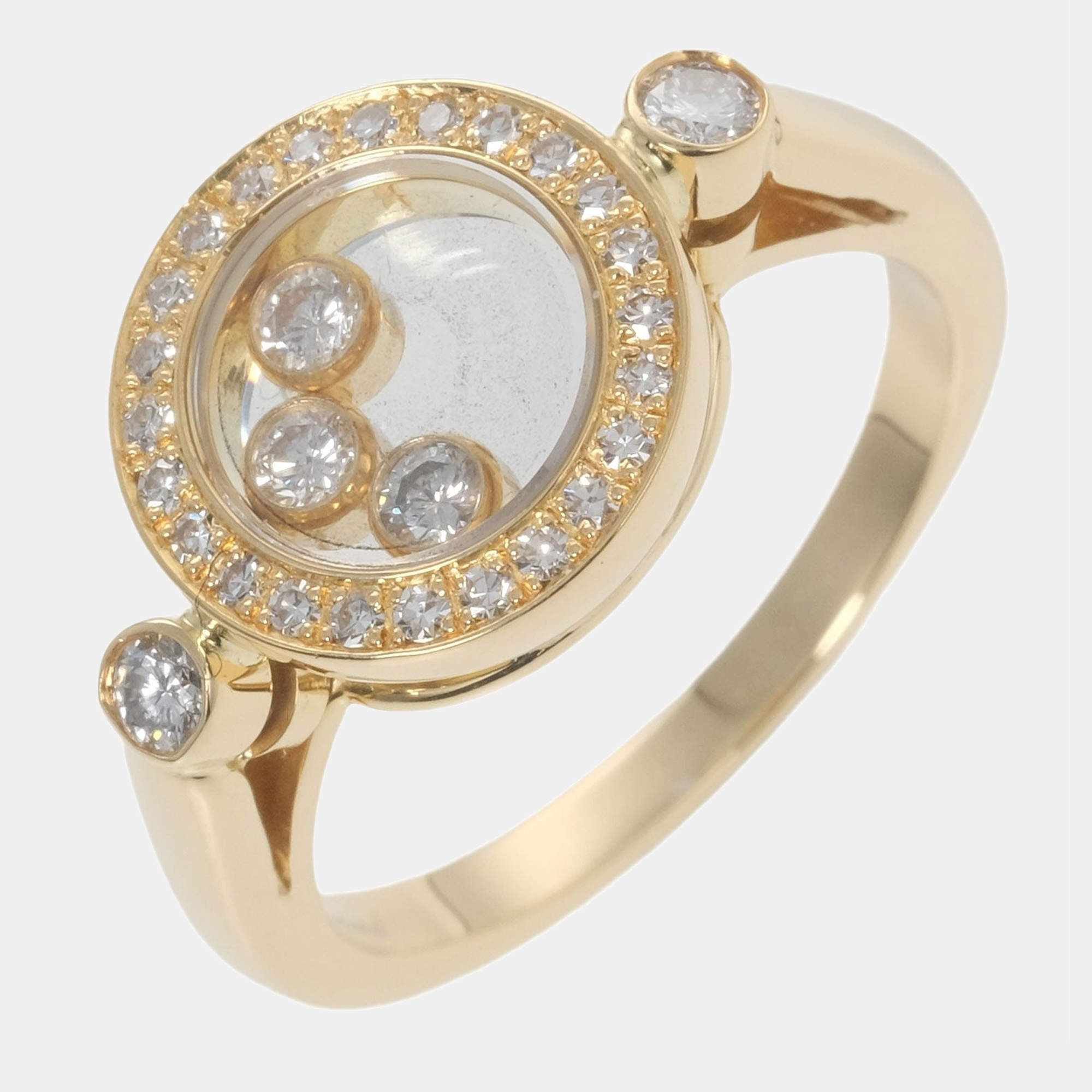 Chopard Happy Diamonds 18K Yellow Gold Diamond Ring EU 50.5