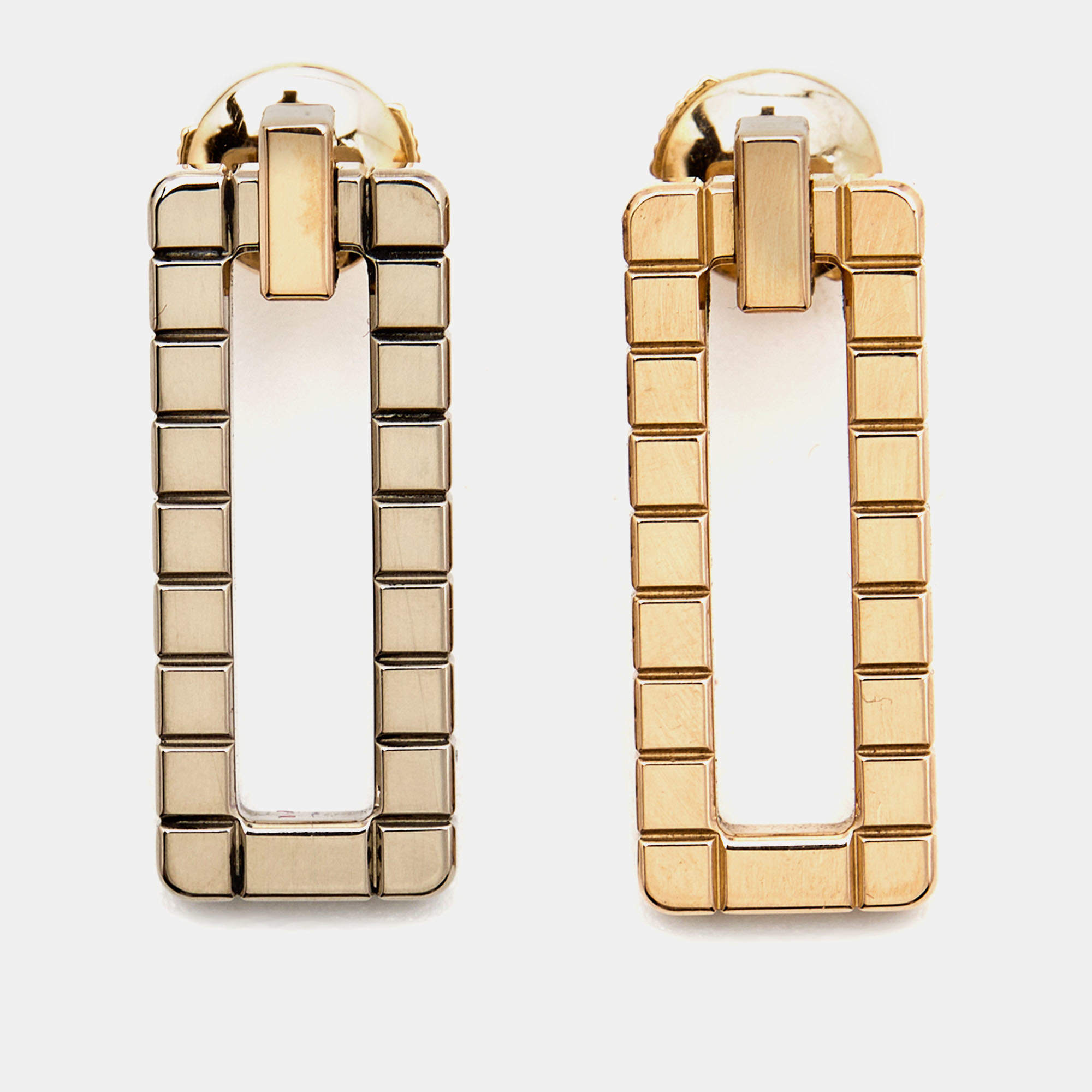Chopard Ice Cube 18k Two Tone Gold Earrings