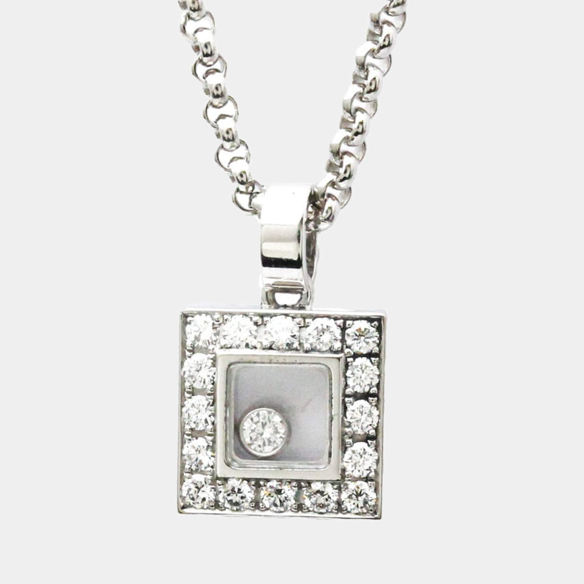 Chopard Happy Diamonds Square 18K White Gold Diamond