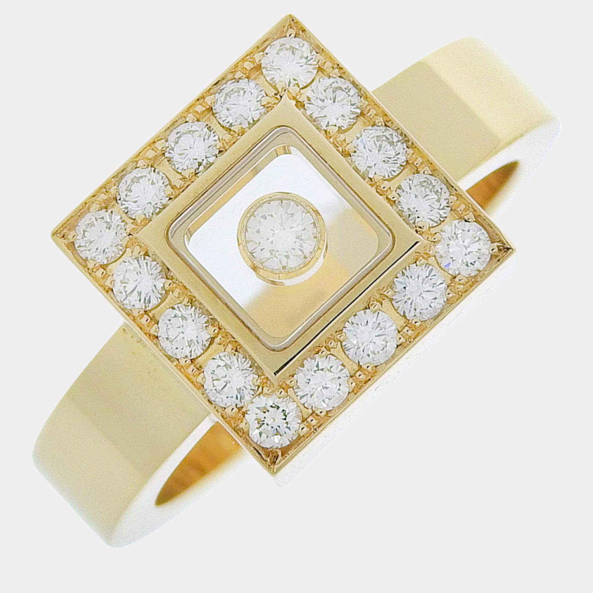 Chopard Happy Diamonds 18K Yellow Gold Diamond Ring EU 50 Chopard