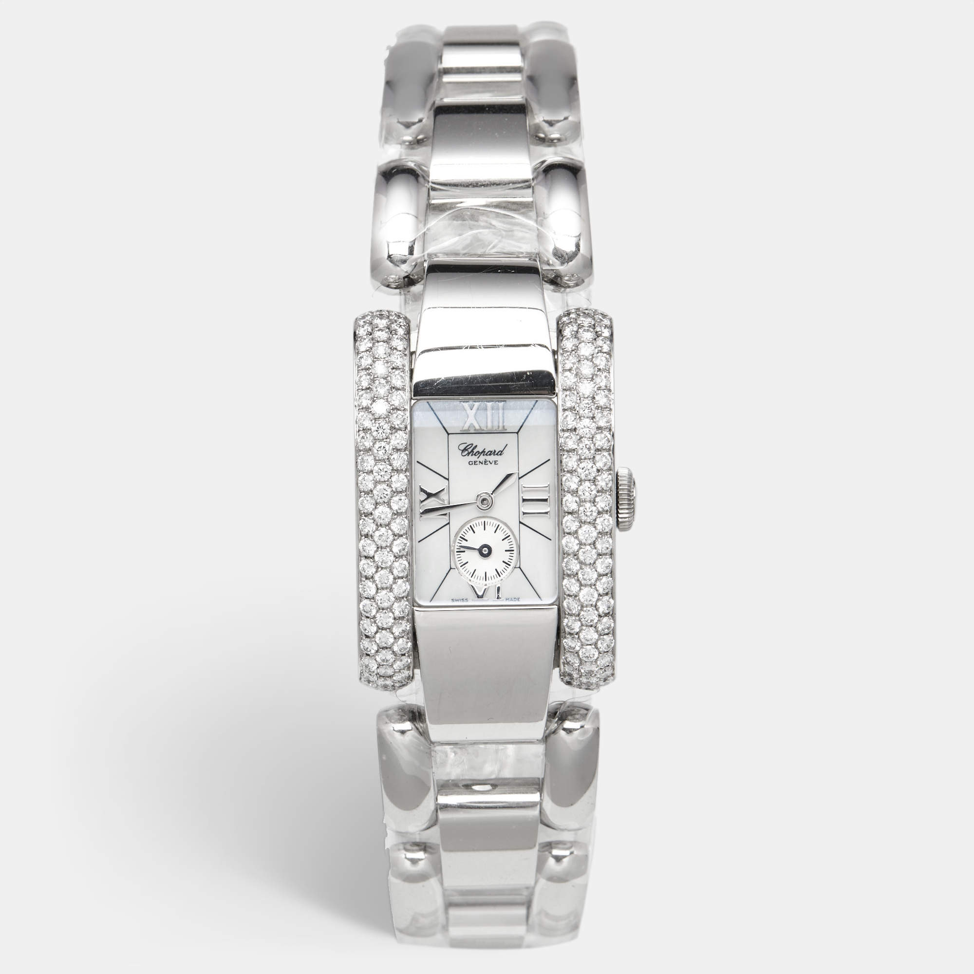 Chopard White Mother Of Pearl Stainless Steel Diamond La Strada 41/8380 Women's Wristwatch 24 mm