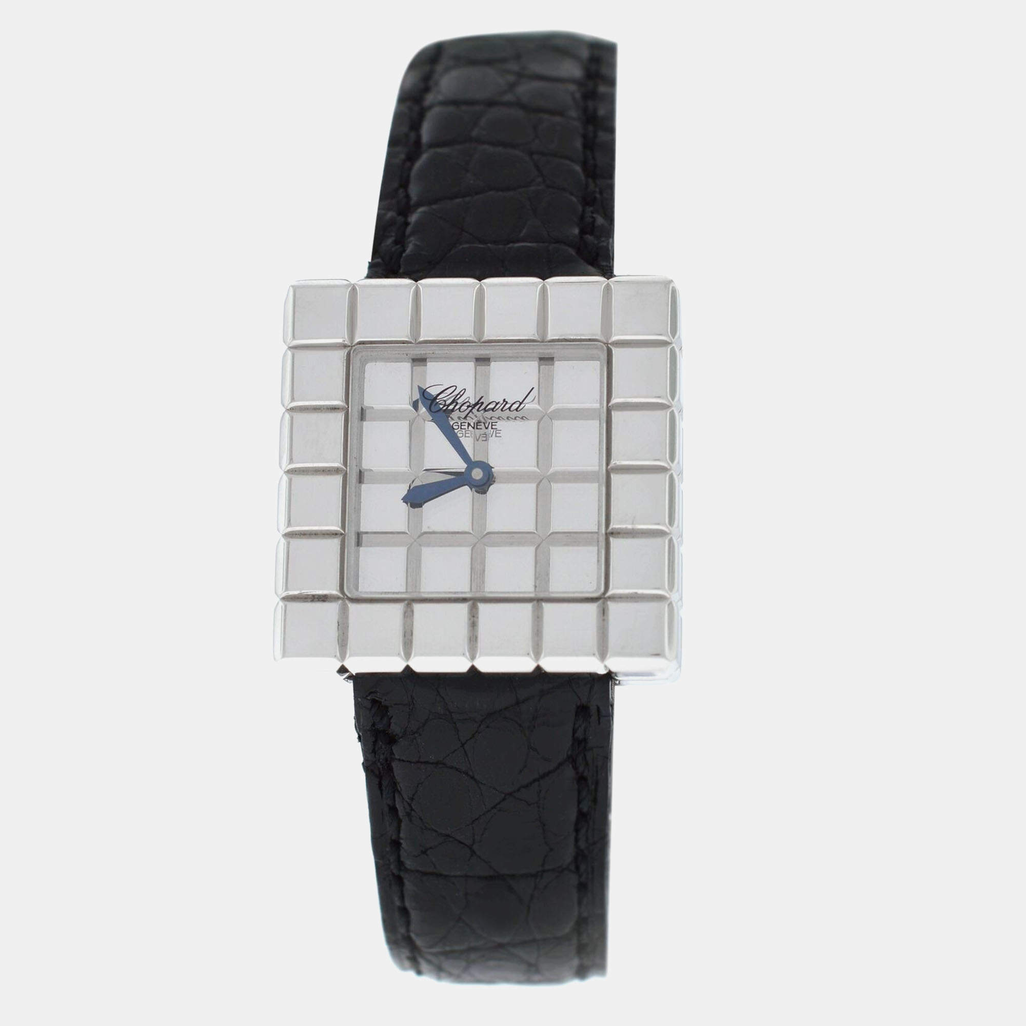 Pre Owned Chopard Ice Cube 127407 Quartz Silver Stainless Steel Women's Wristwatch 25mm