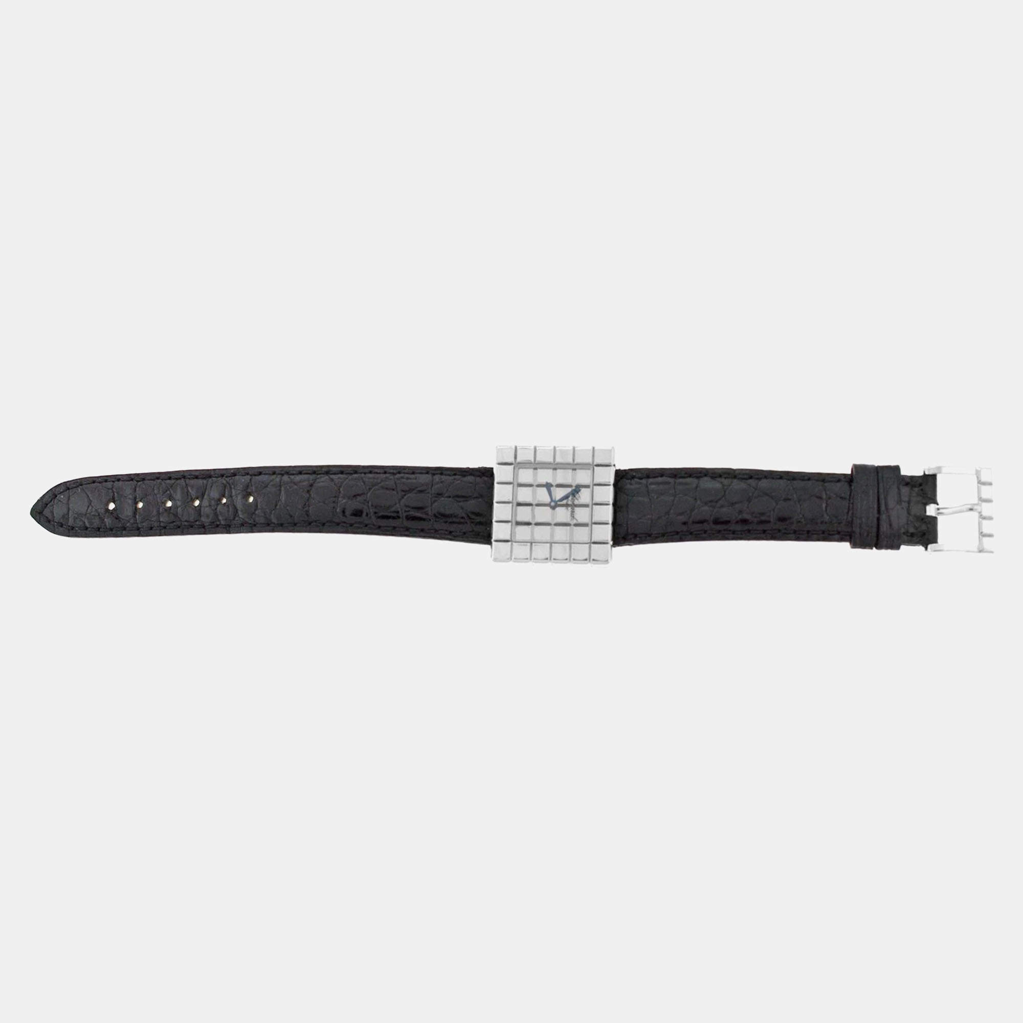 Pre Owned Chopard Ice Cube 127407 Quartz Silver Stainless Steel Women's Wristwatch 25mm