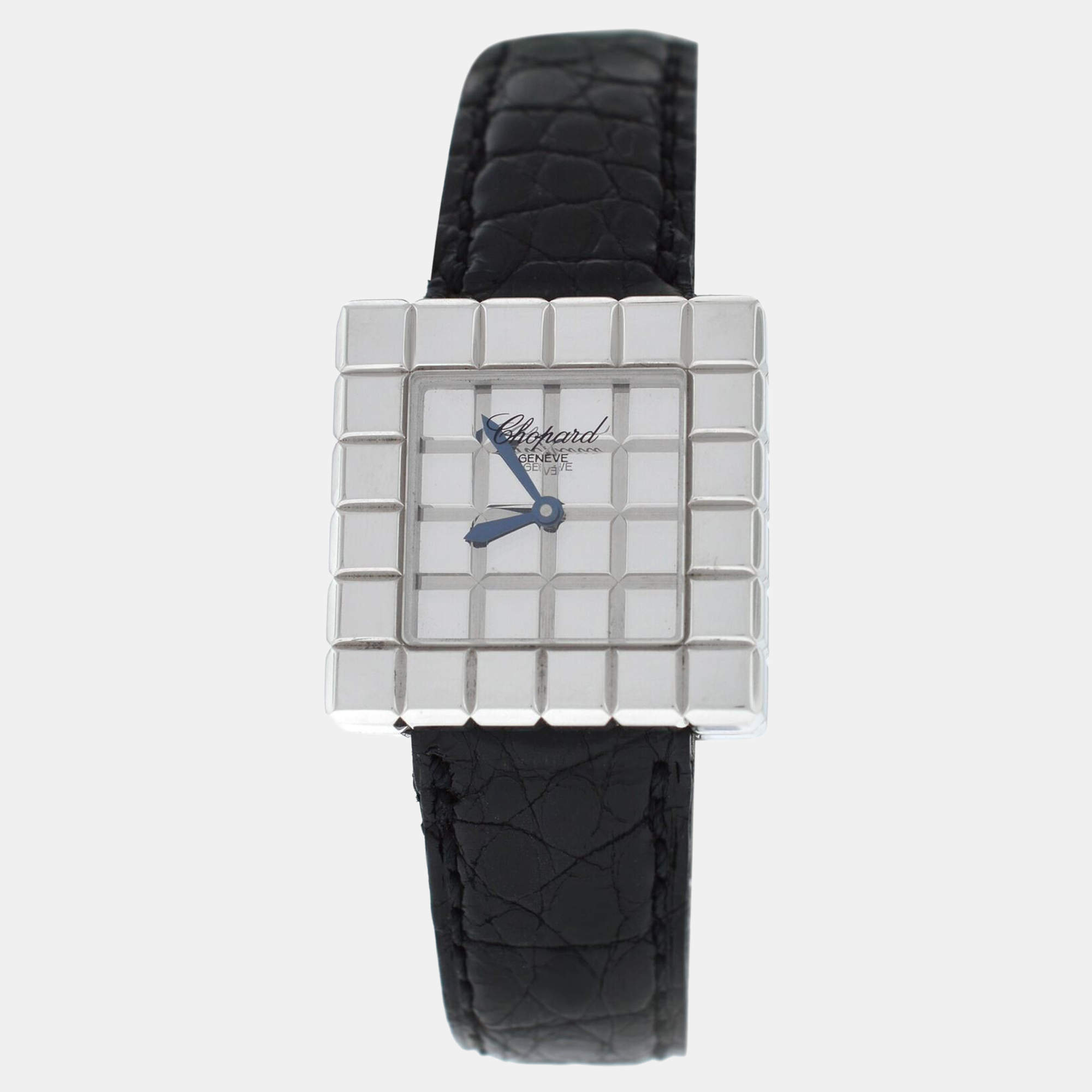 Pre Owned Chopard Ice Cube127407 Quartz 18K White Gold Women's Wristwatch 22 mm
