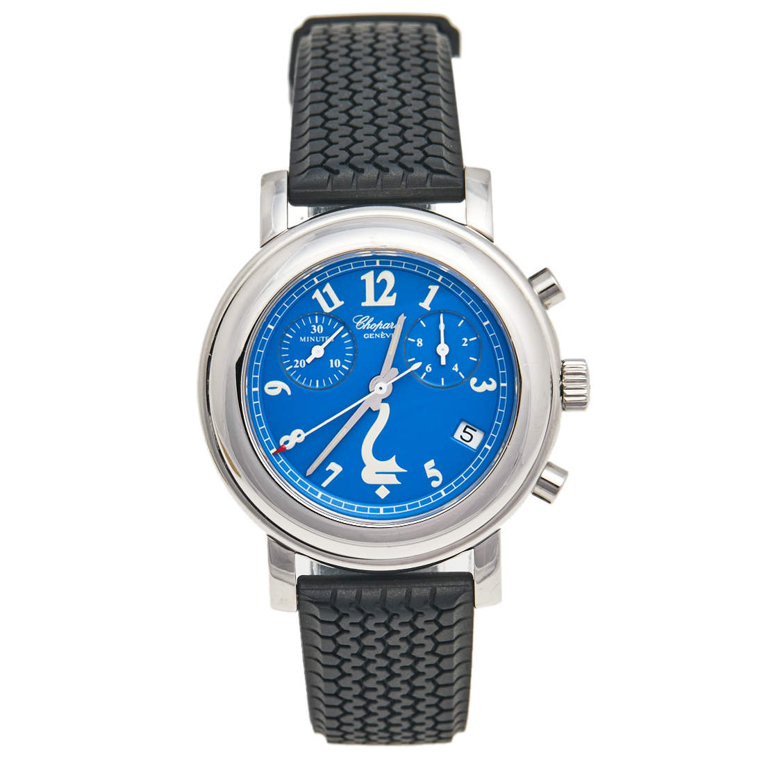 Chopard Blue Stainless Steel Rubber Godolphin Edition 8900 Women's Wristwatch 34 mm