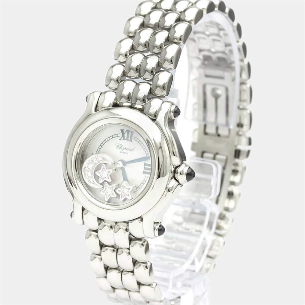 Chopard MOP Stainless Steel Happy Sport 27/8250-23 Quartz Women's Wristwatch 26 MM