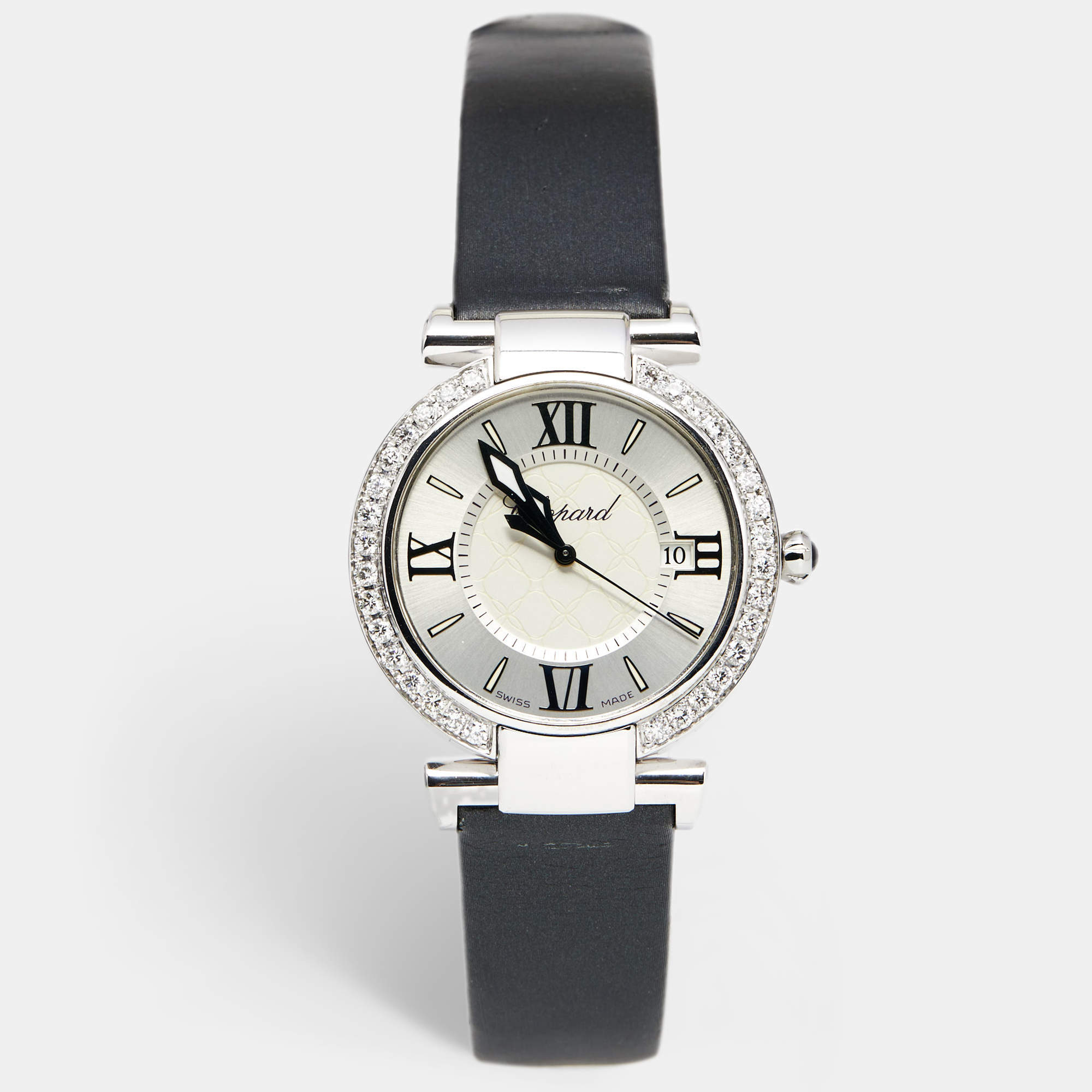 Chopard Silver Stainless Steel Diamond Satin Imperiale 388532-3001 Women's Wristwatch 36 mm