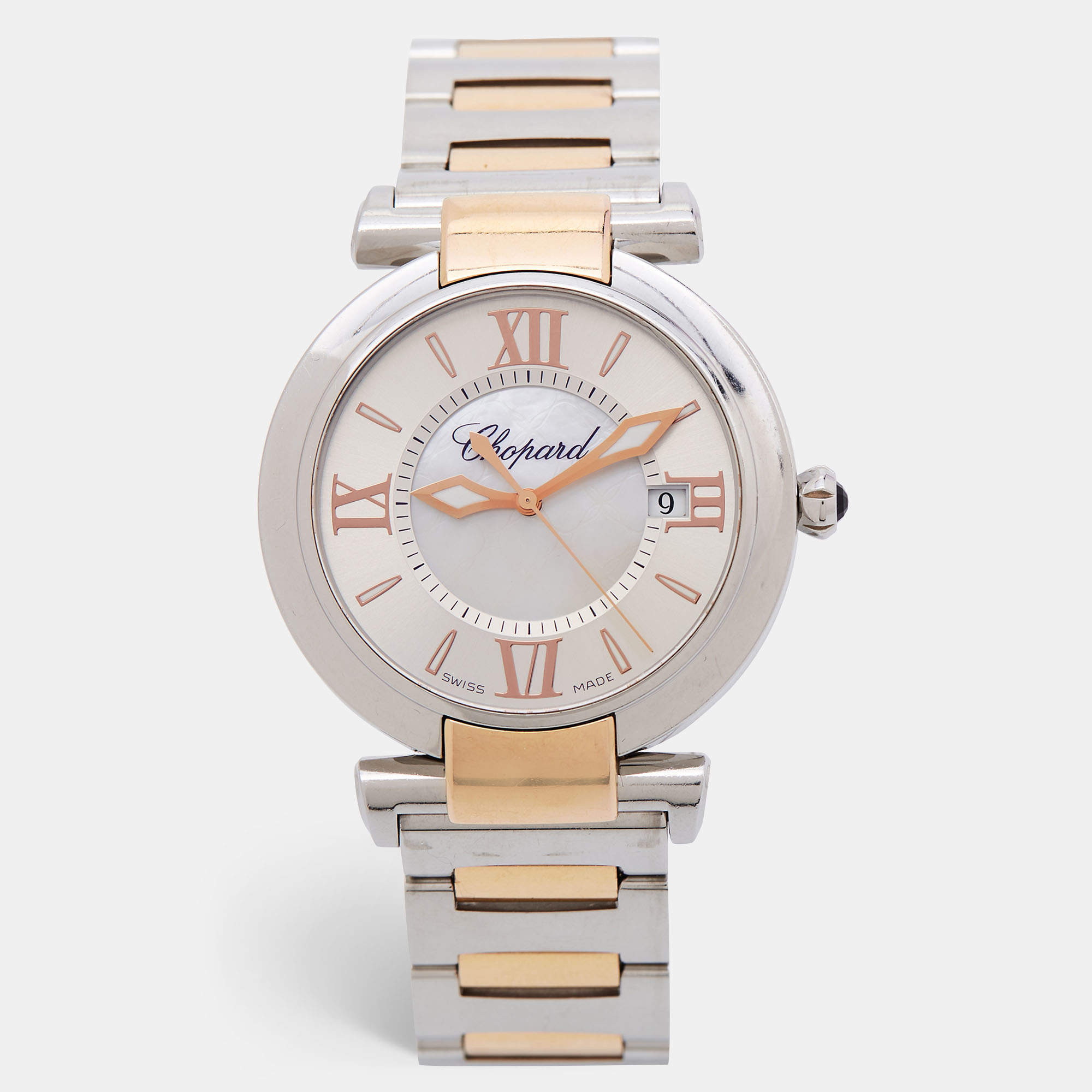 Chopard Mother of Pearl 18k Rose Gold Stainless Steel Imperiale 388532-6002 Women's Wristwatch 36 mm