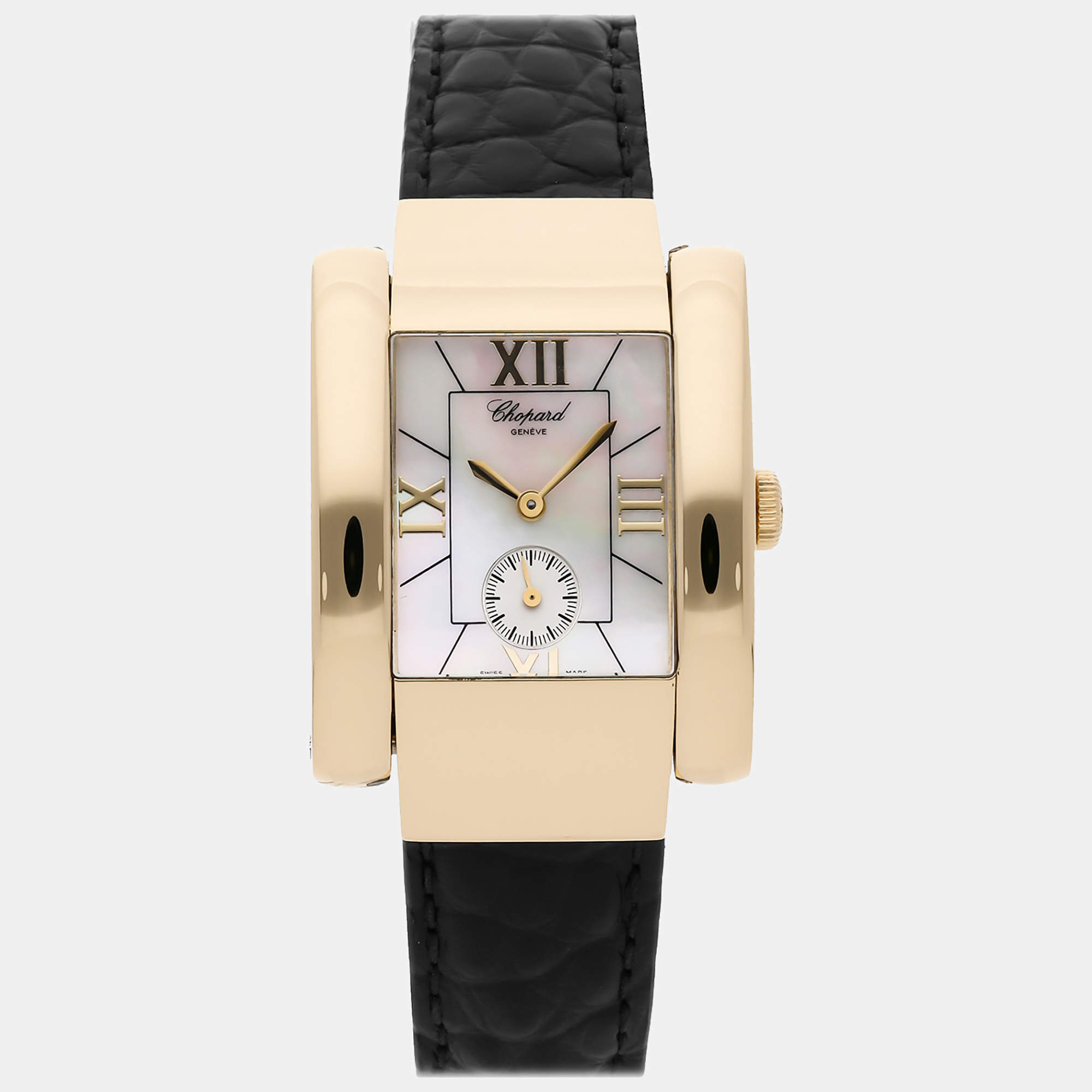 Chopard White Mother Of Pearl 18k Yellow Gold La Strada Quartz Women's Wristwatch 23 mm