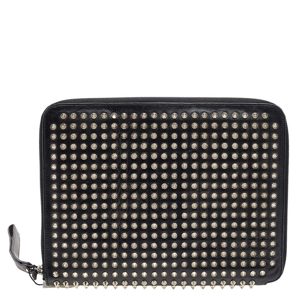 Christian Louboutin Black leather Studded iPad Case