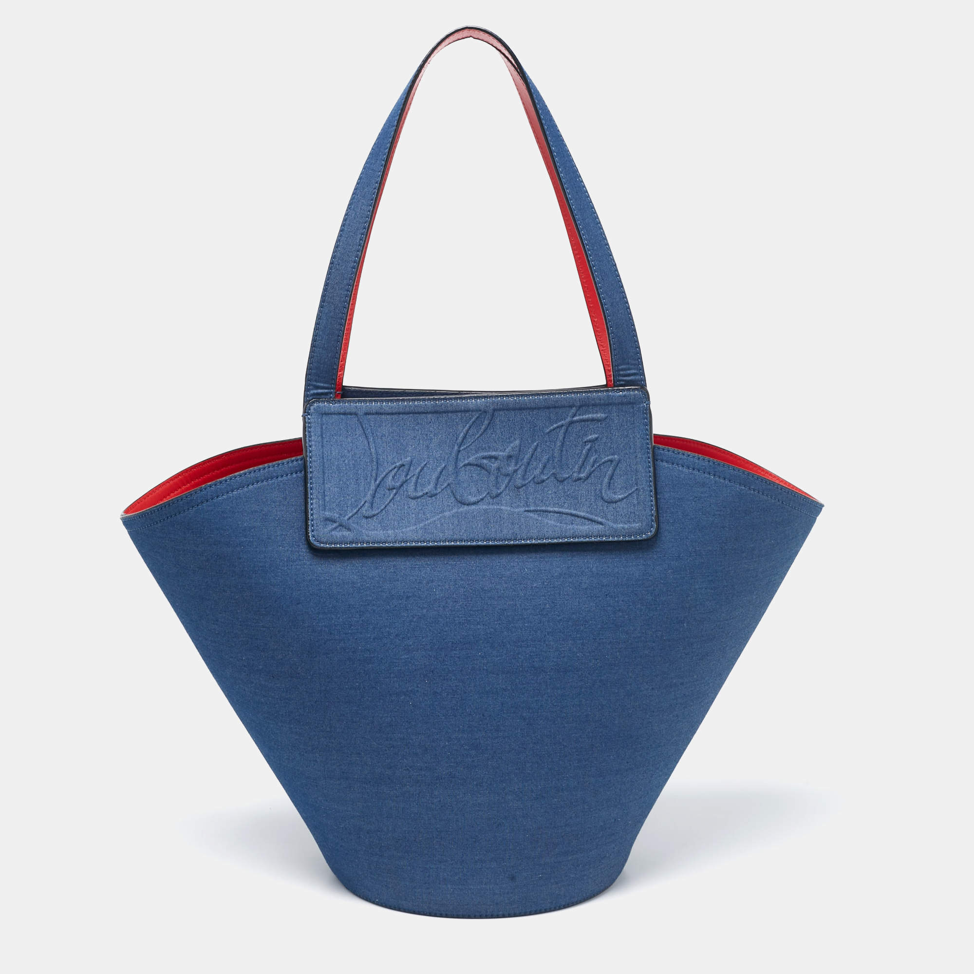 Christian Louboutin Blue Fabric Miss Denim Loubishore Tote