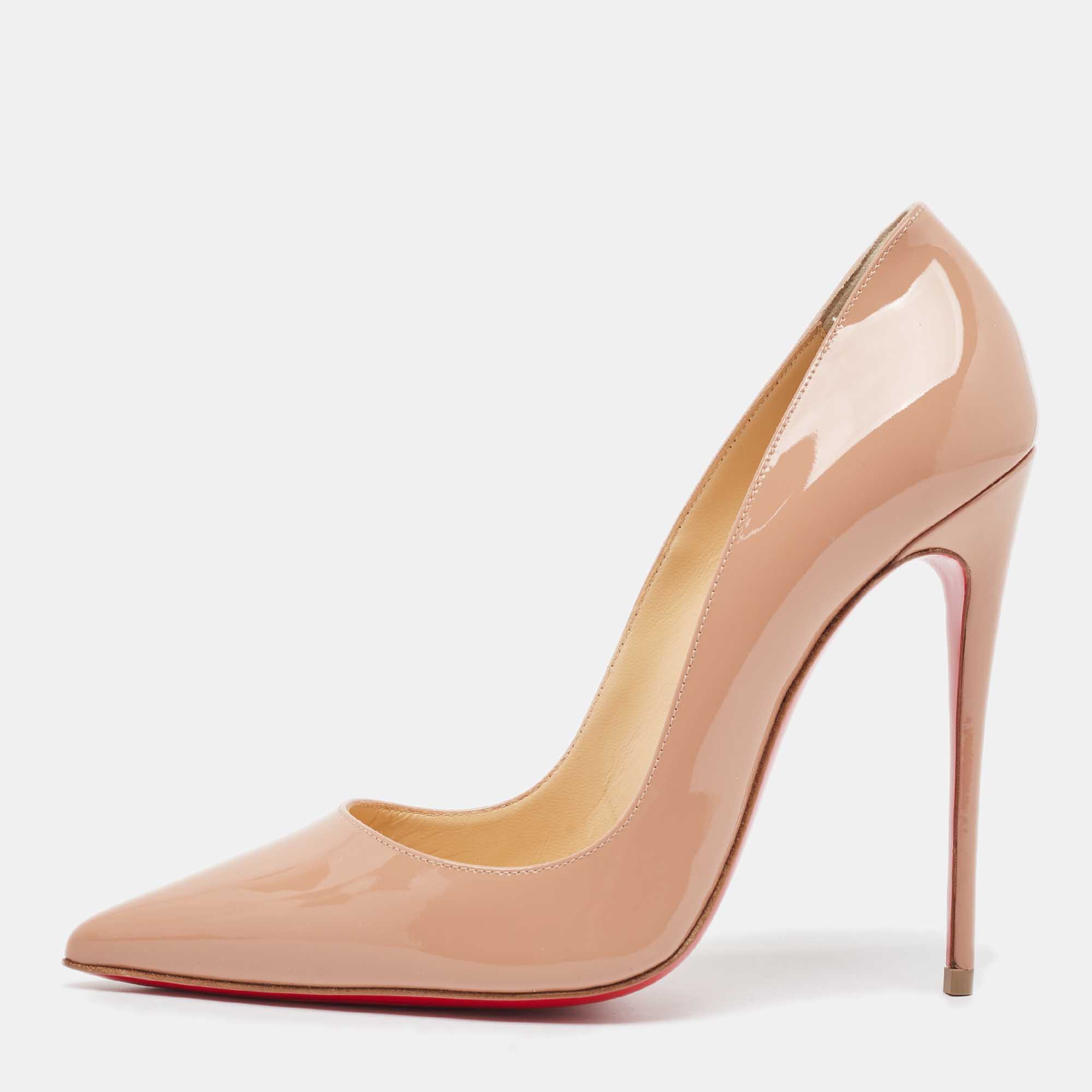 Christian Louboutin Dusty Pink Patent Leather So Kate Pumps Size 39