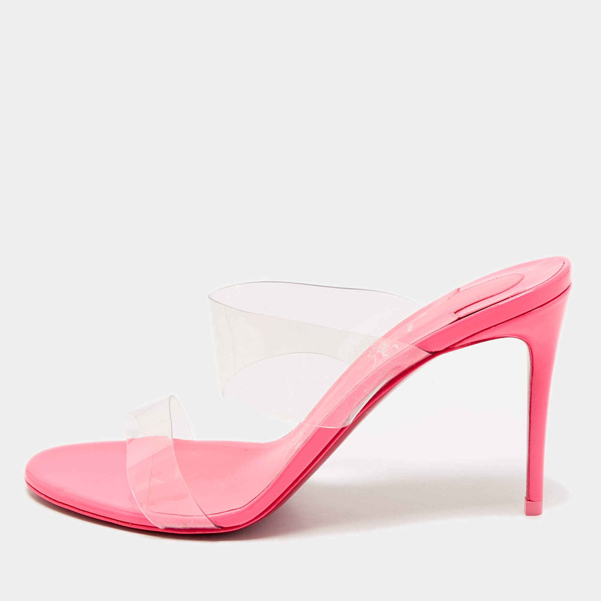 Christian Louboutin Transparent PVC Just Nothing Slide Sandals Size 37