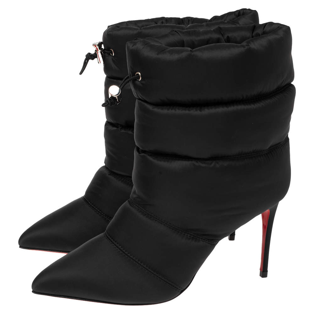 Christian Louboutin Astro Pointue Padded Patent Ankle Boots in Red