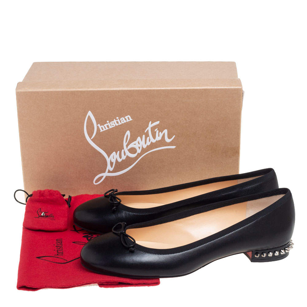 Christian Louboutin Black Leather La Massine Flats Size 40.5 Christian Louboutin TLC