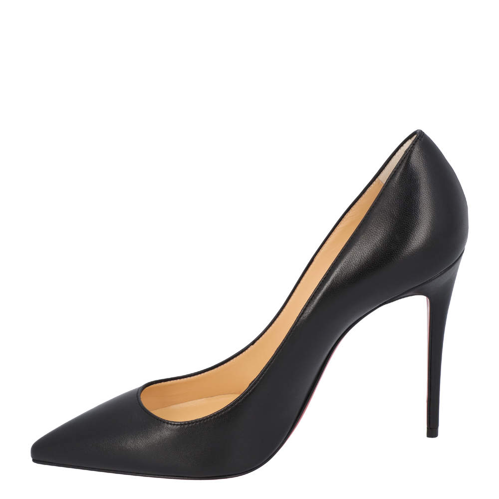 مملوكة مسبقًا Christian Louboutin Black Nappa Leather 100mm Kate Pumps EU 39