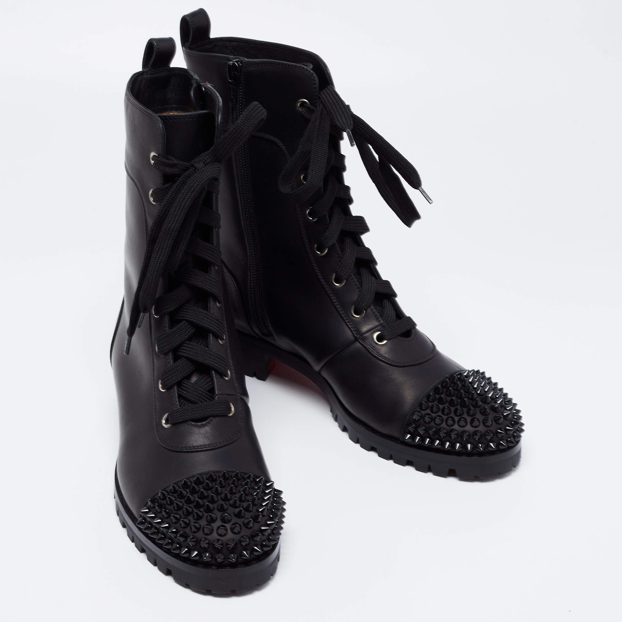 Christian Louboutin Otaboo Spike Studded Ankle Boots Black 38