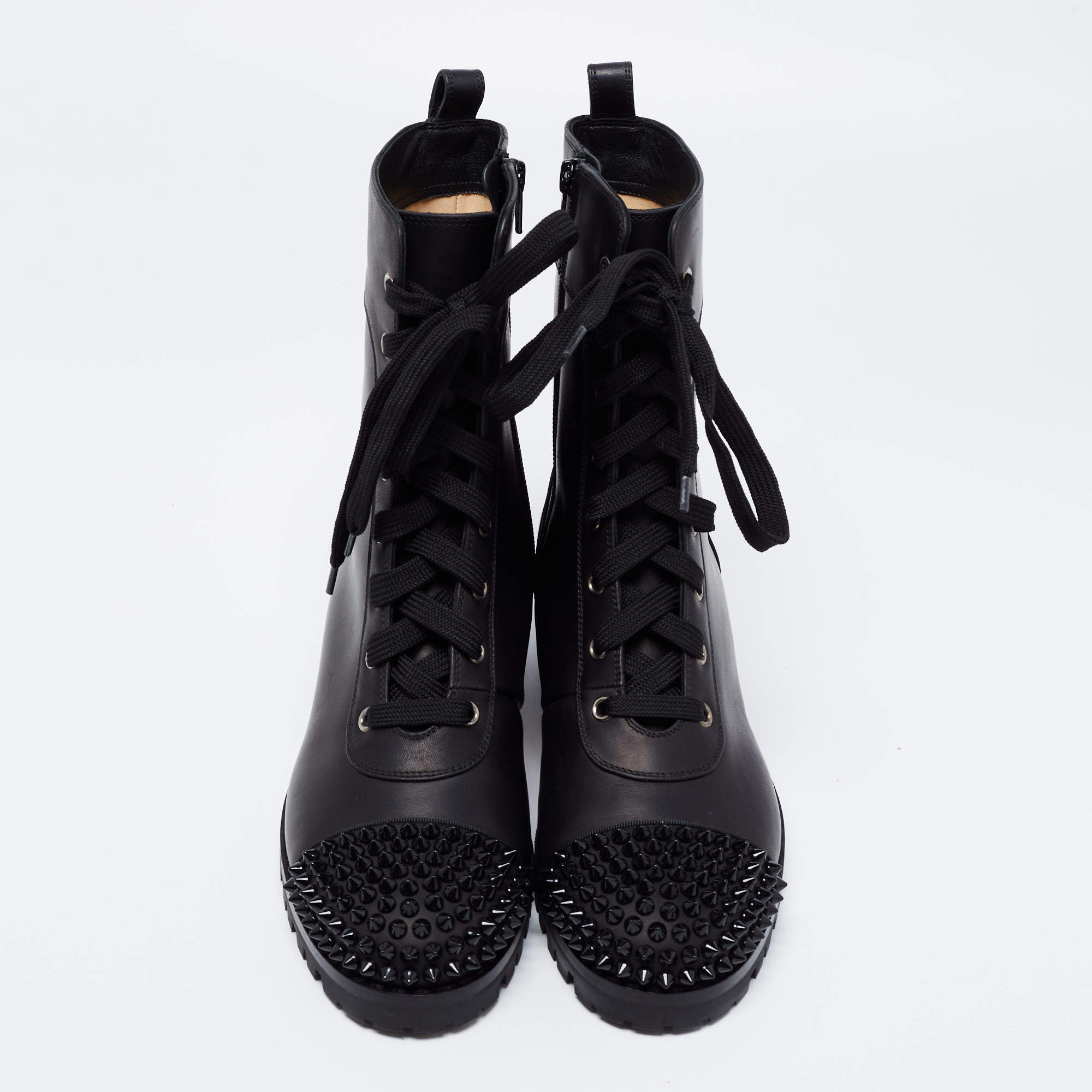 LOUIS VUITTON SPIKES LOW BOOTS SHOES 37.5 BLACK SUEDE ANKLE BOOTS  ref.316505 - Joli Closet