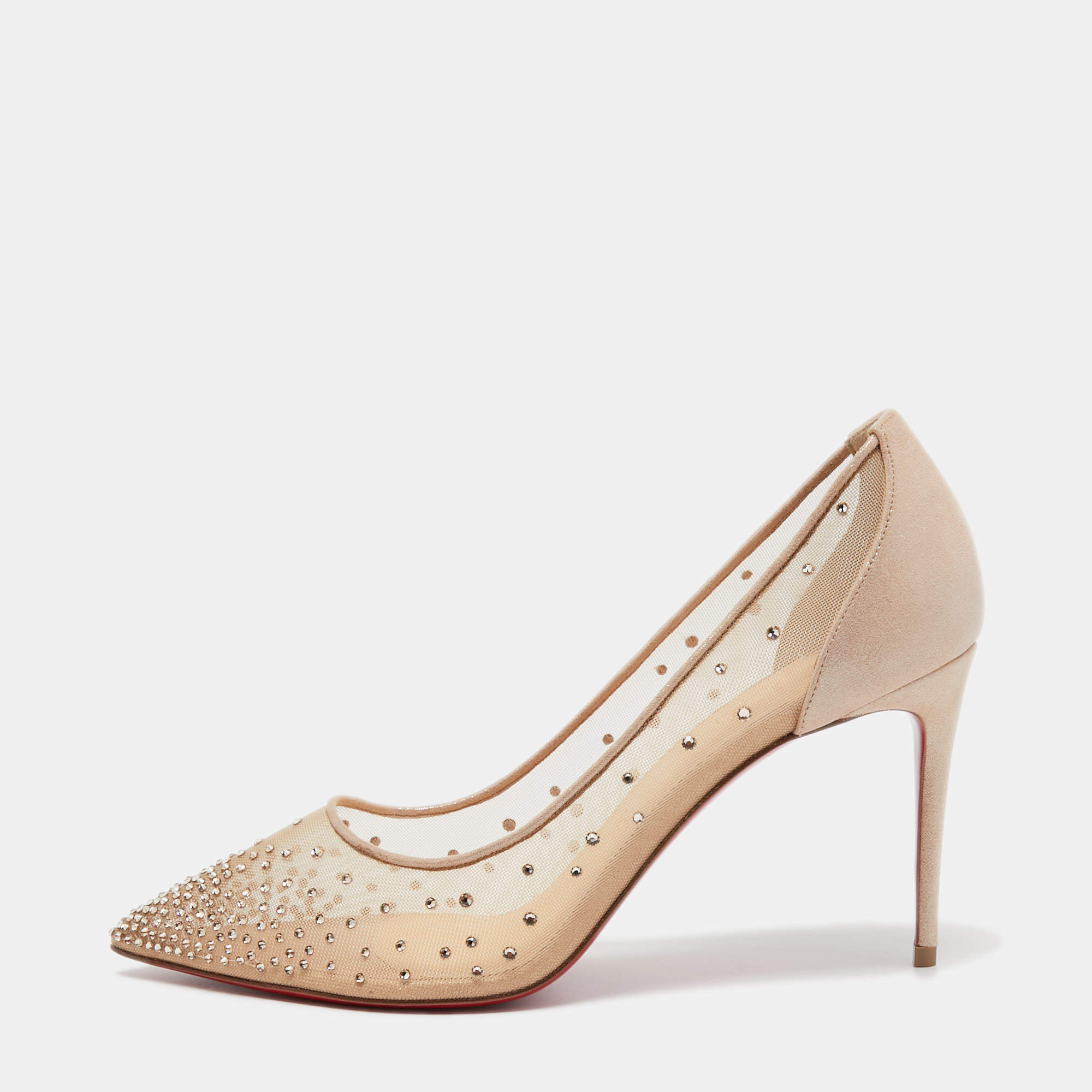 Christian Louboutin Beige Leather Strap Details Pumps 40 – STYLISHTOP