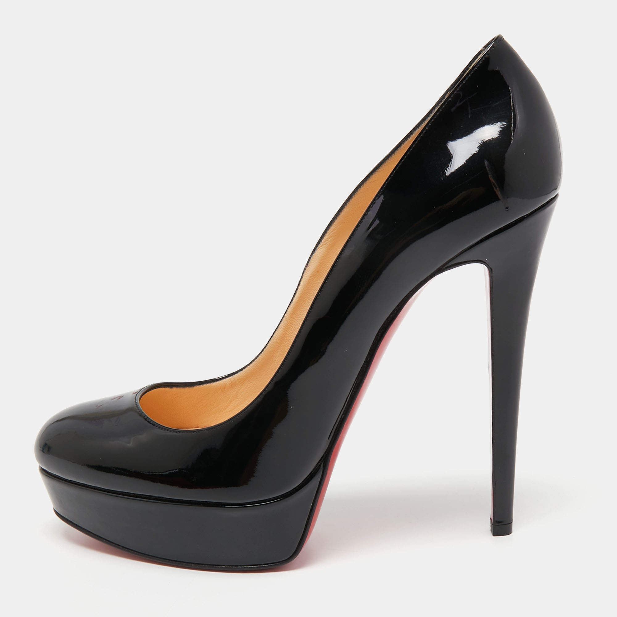 Pre Owned Christian Louboutin Black Patent Leather Bianca Pumps Size 41