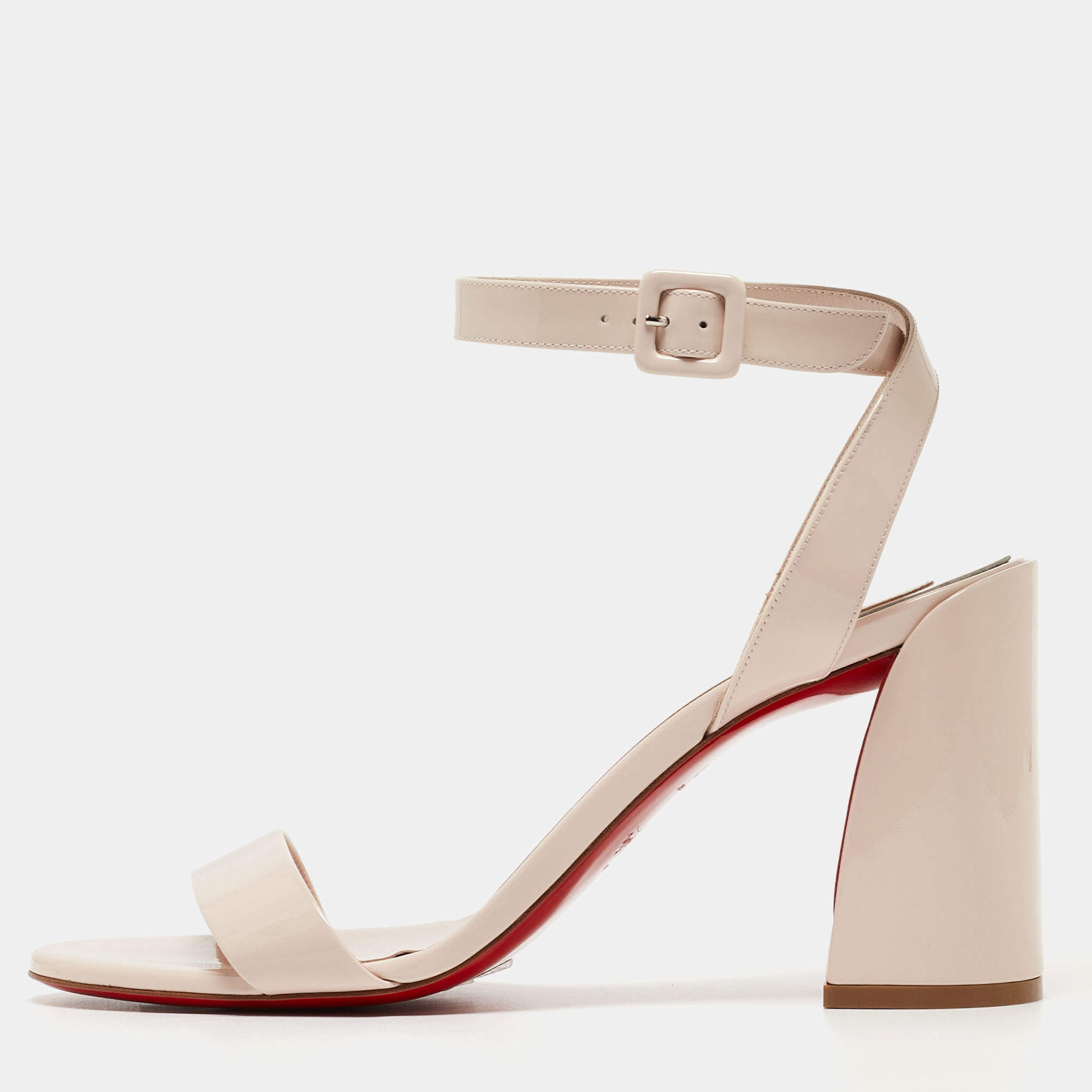 Pre Owned Christian Louboutin Pink Patent Leather Miss Sabina Sandals Size 41