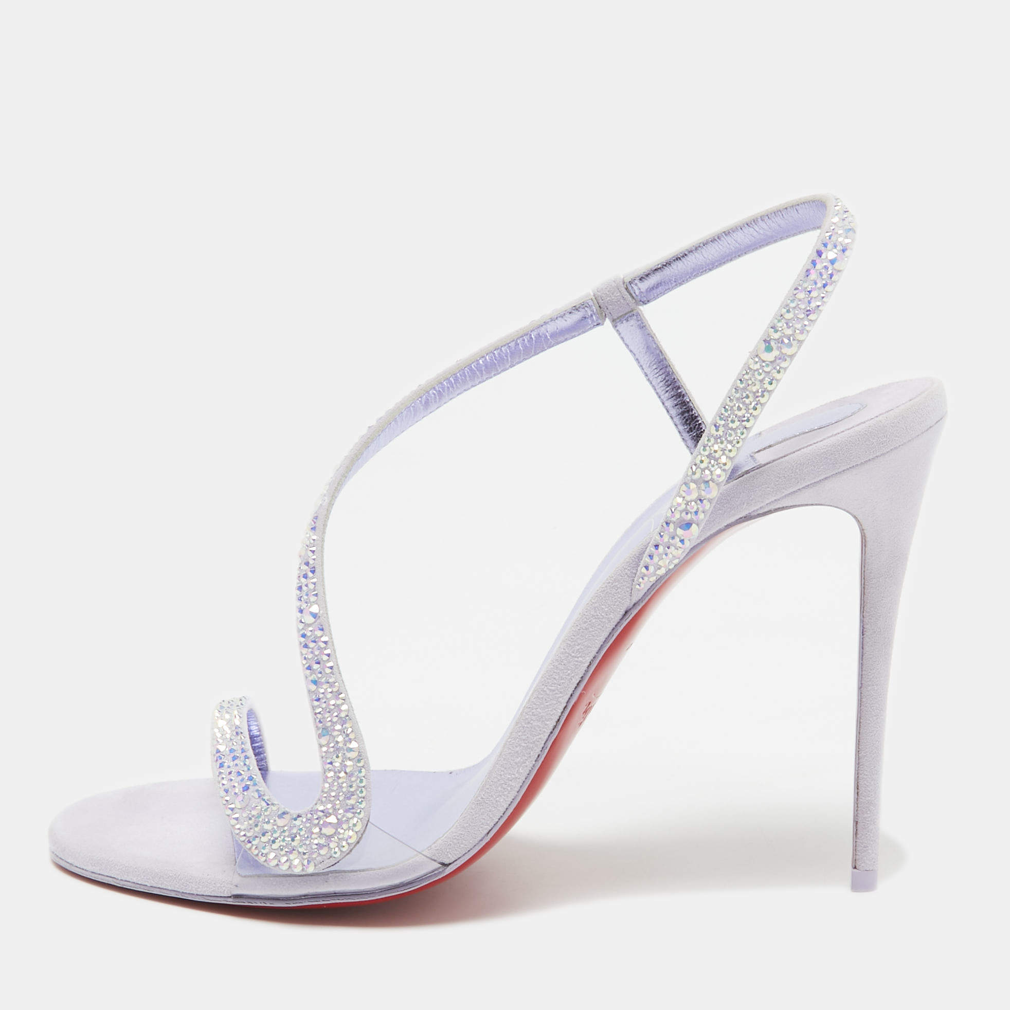 Christian Louboutin Purple Suede Rosalie Sandals Size 40