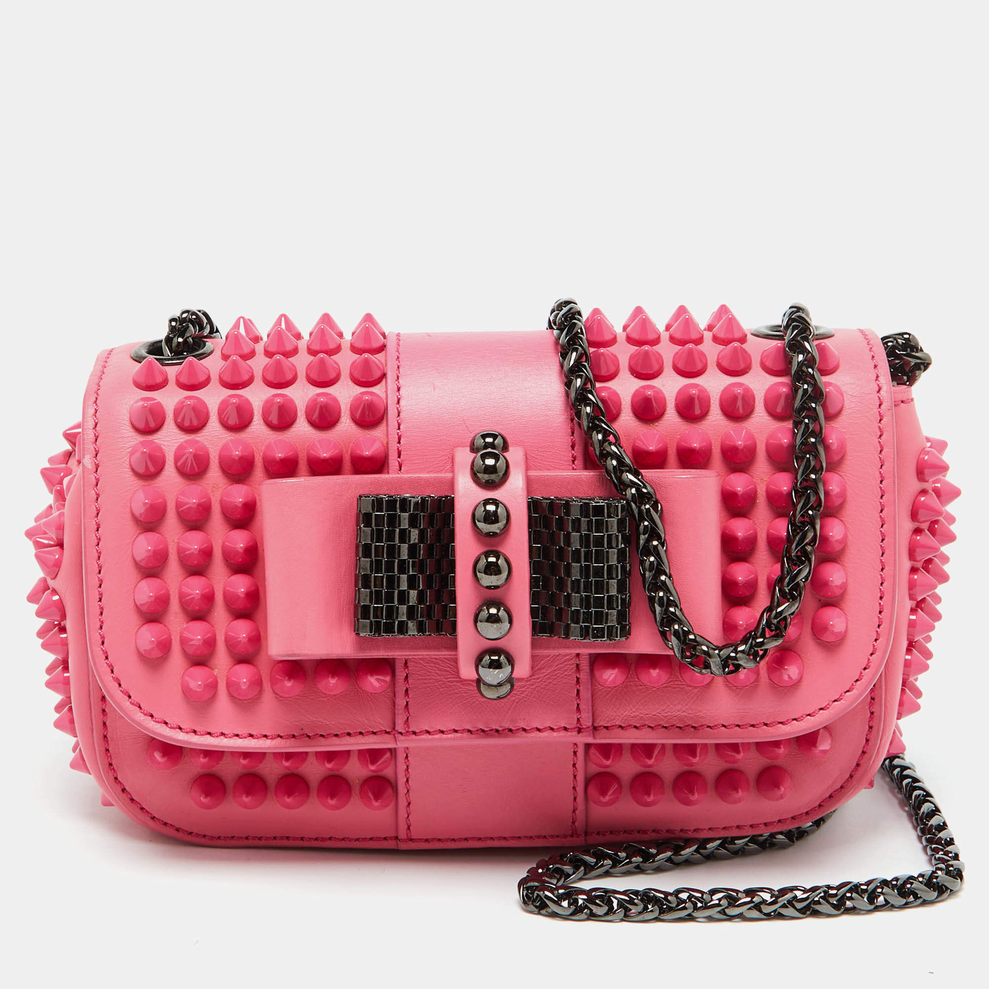 Christian Louboutin Pink Leather Sweet Charity Crossbody Bag