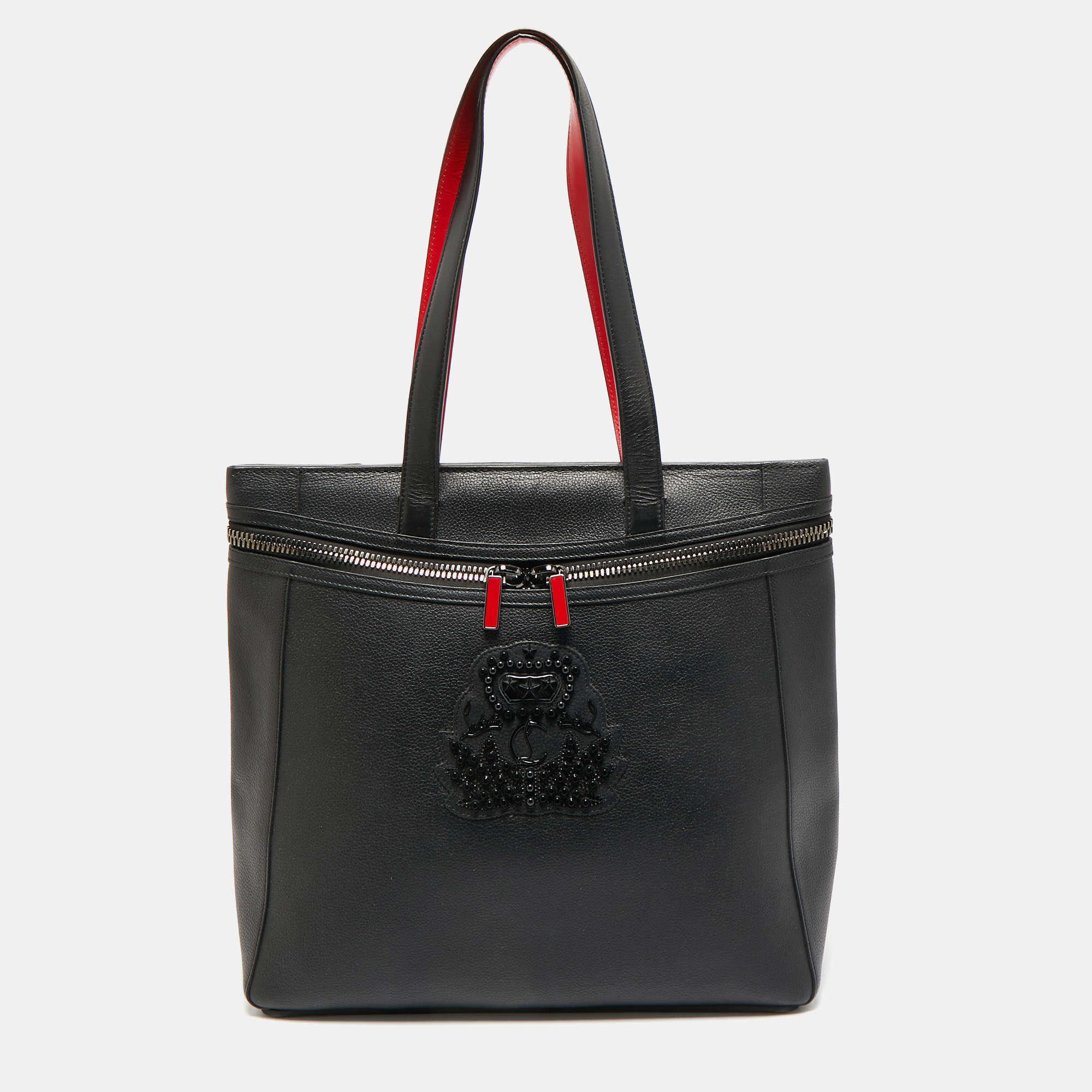 Pre Owned Christian Louboutin Black Leather Casado Tote