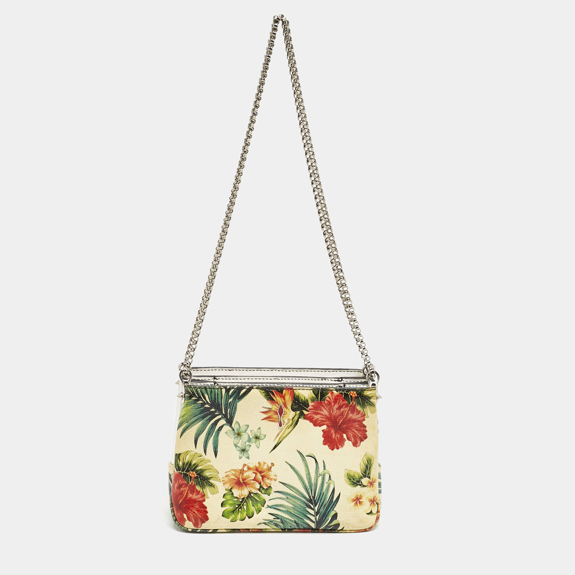Christian Louboutin Multicolor Printed Patent Leather Triloubi Chain Shoulder Bag