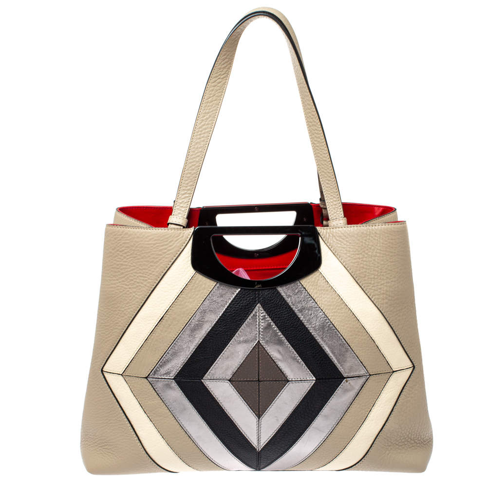 Christian Louboutin Multicolor Leather Passage Colorblock Tote