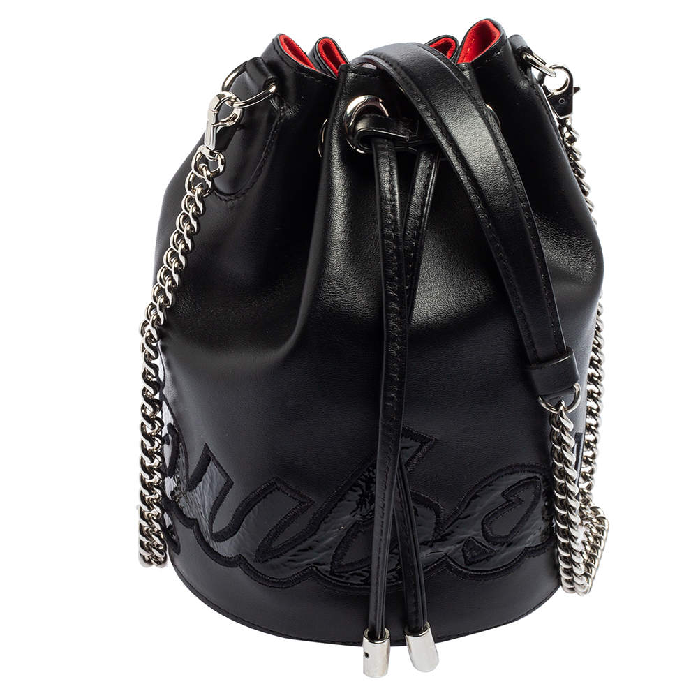 Christian Louboutin Black Leather Marie Jane Bucket Bag