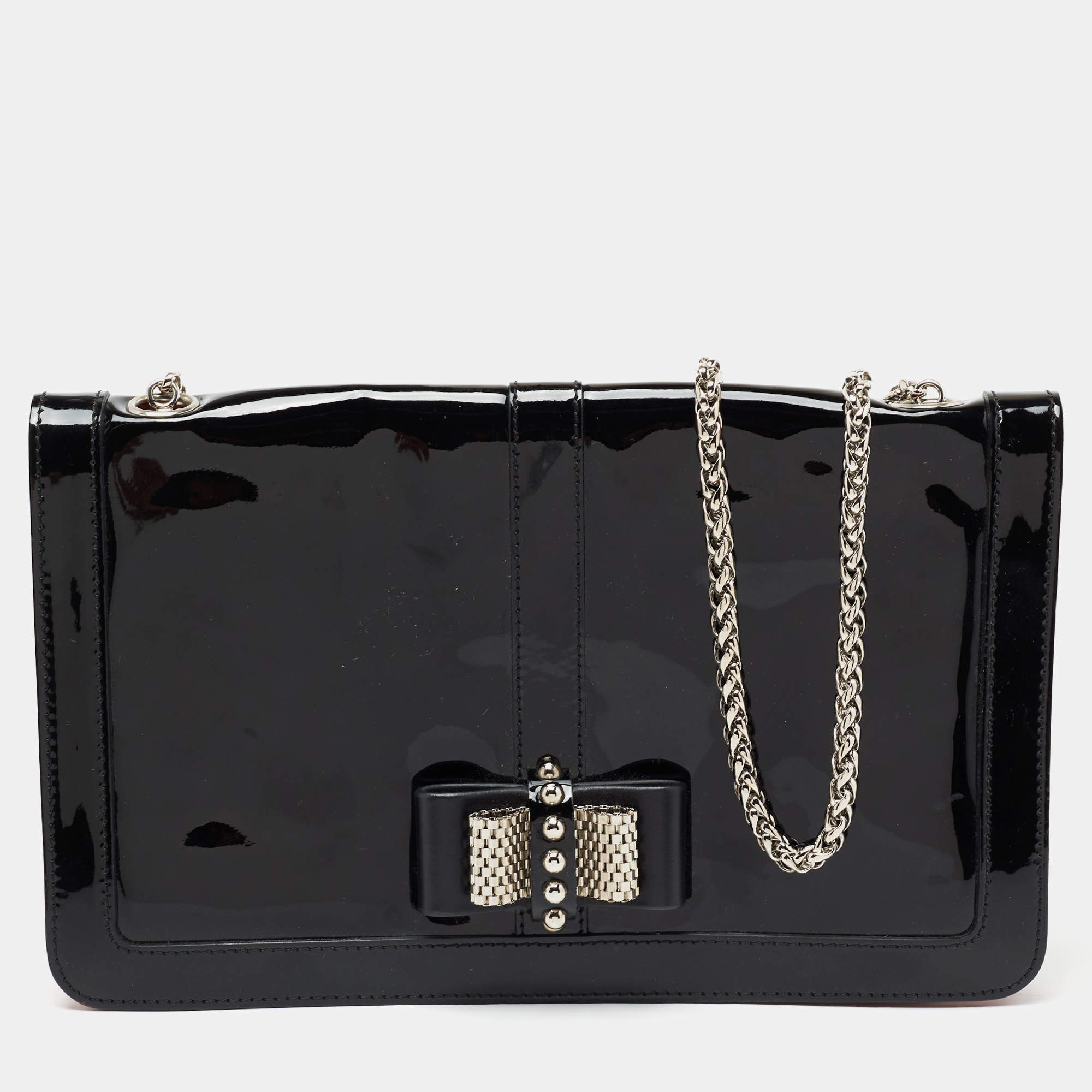 Christian Louboutin Black Patent Leather Sweet Charity Shoulder Bag