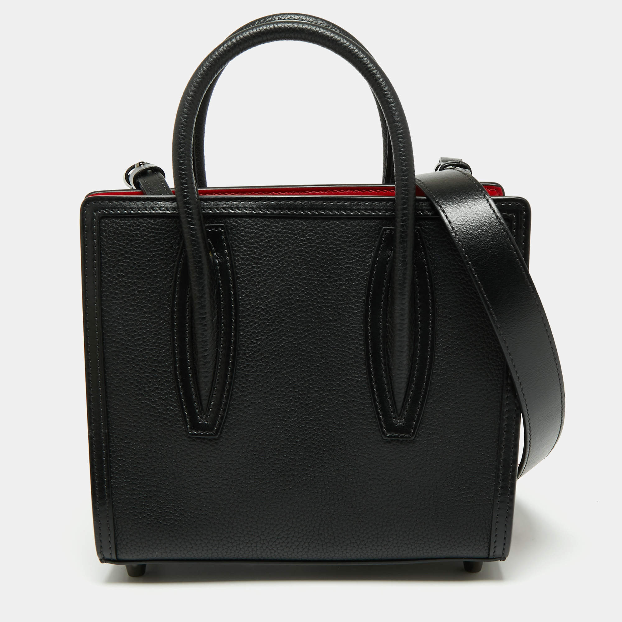 Christian Louboutin Black/Red Leather Mini Paloma Tote
