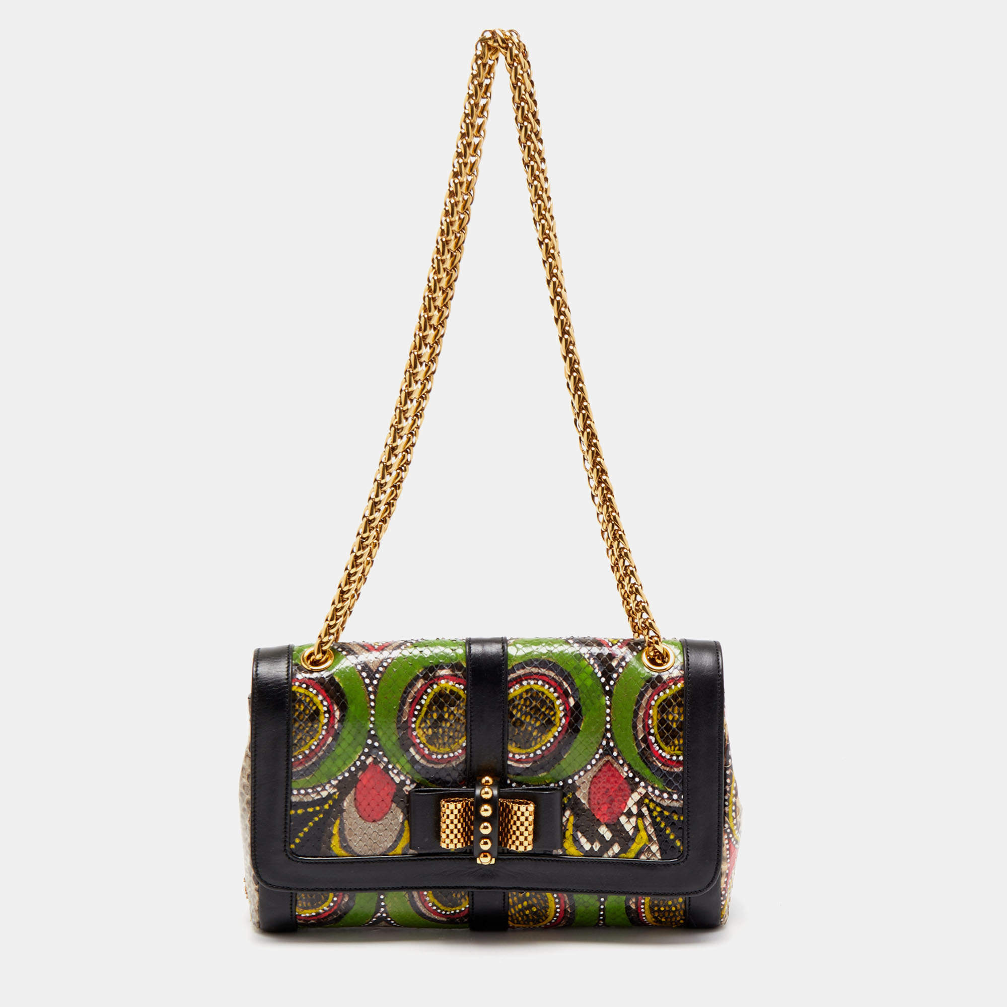 مملوكة مسبقًا حقيبة كتف كريستيان لوبوتان سويت شاريتي جلد ثلاثي اللون