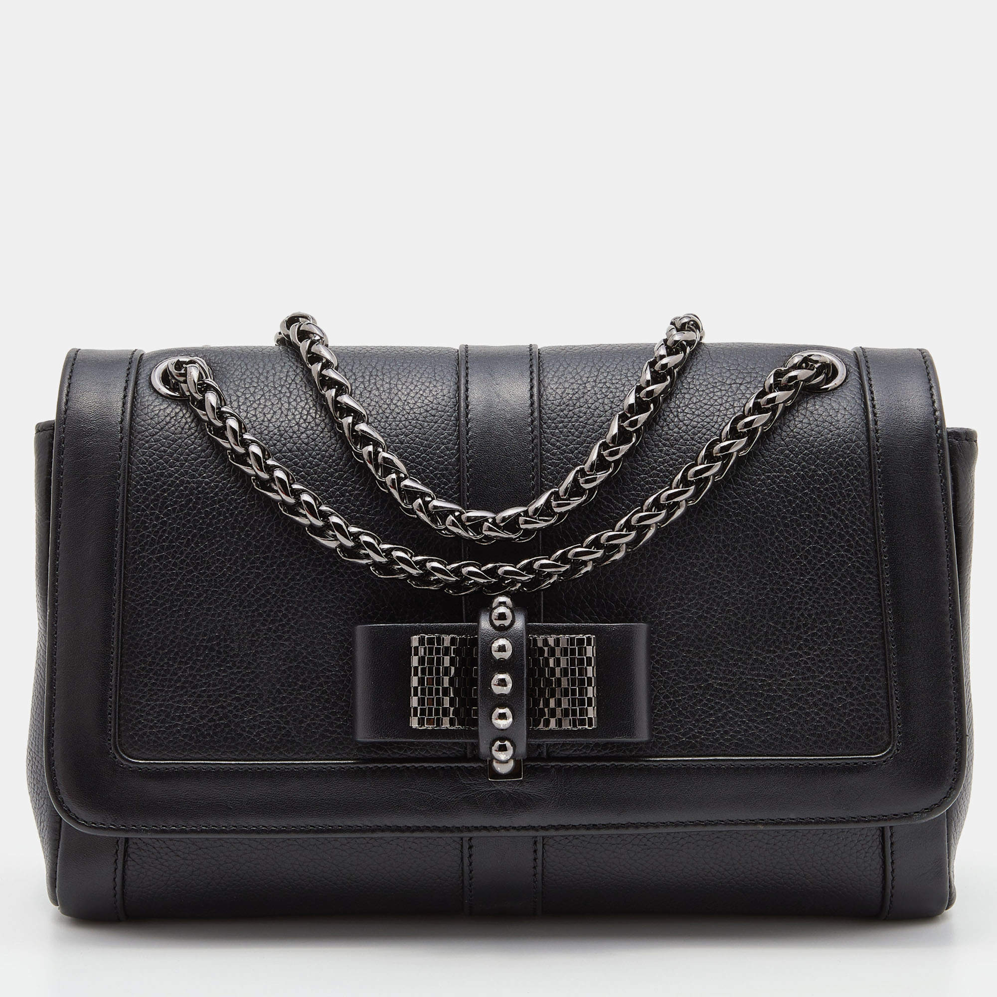 Pre Owned حقيبة كتف كريستيان لوبوتان سويت شارتي جلد رصاصية / برتقالية