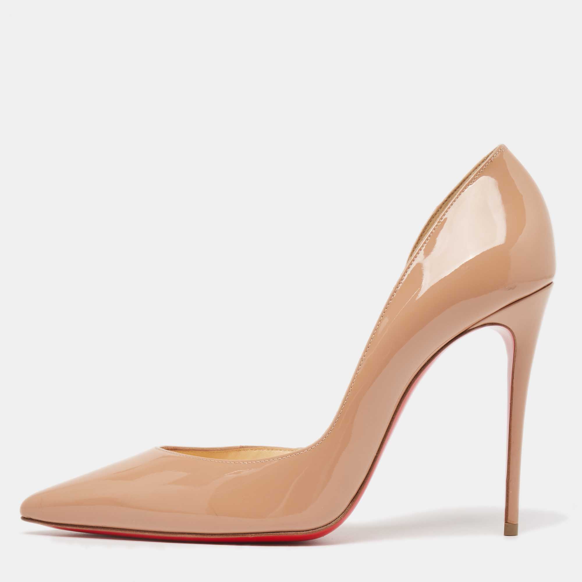 Christian Louboutin Beige Patent Iriza  Pumps Size 39