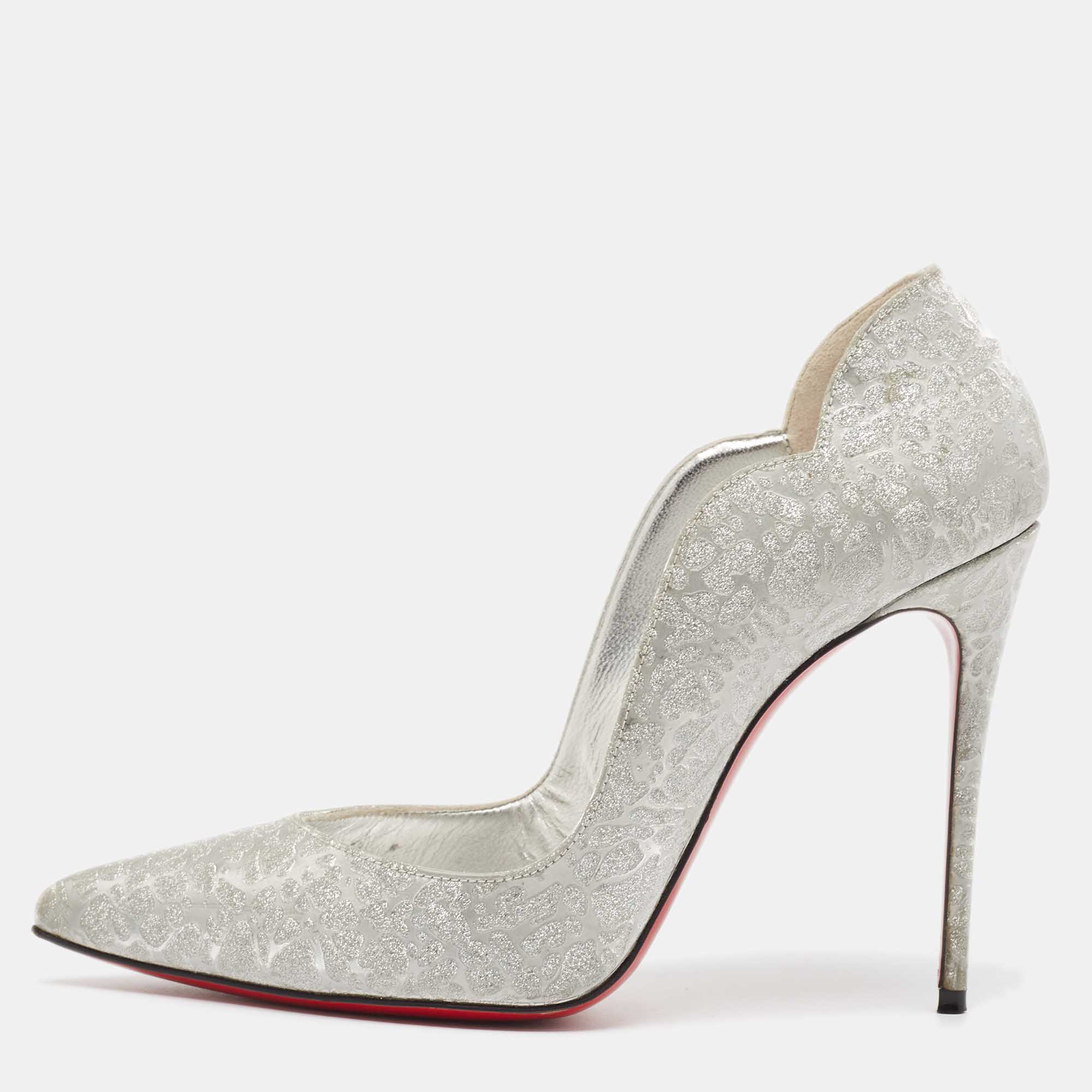 Christian louboutin silver heels on sale