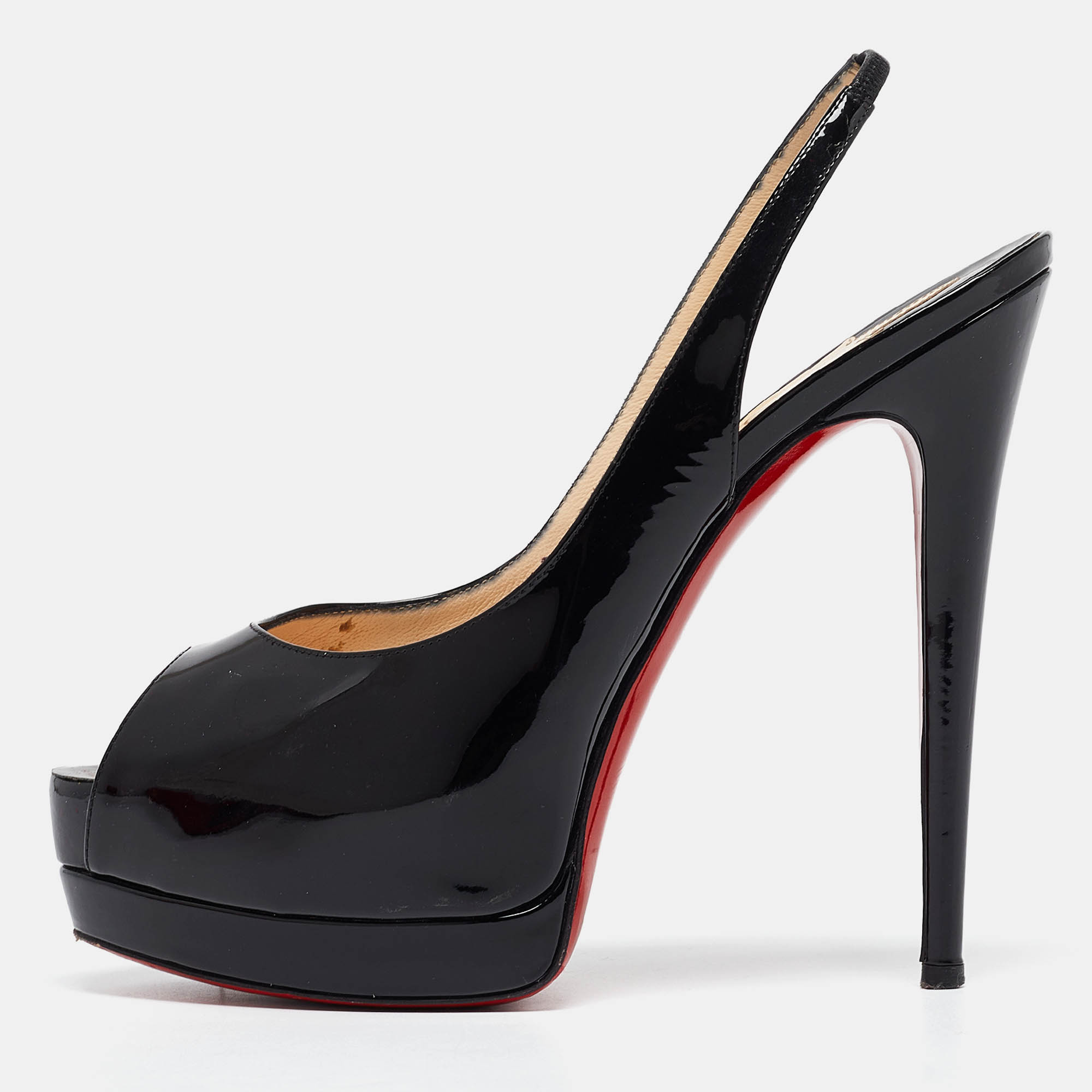 Christian Louboutin Black Patent Leather Palais Royal Pumps Size 39