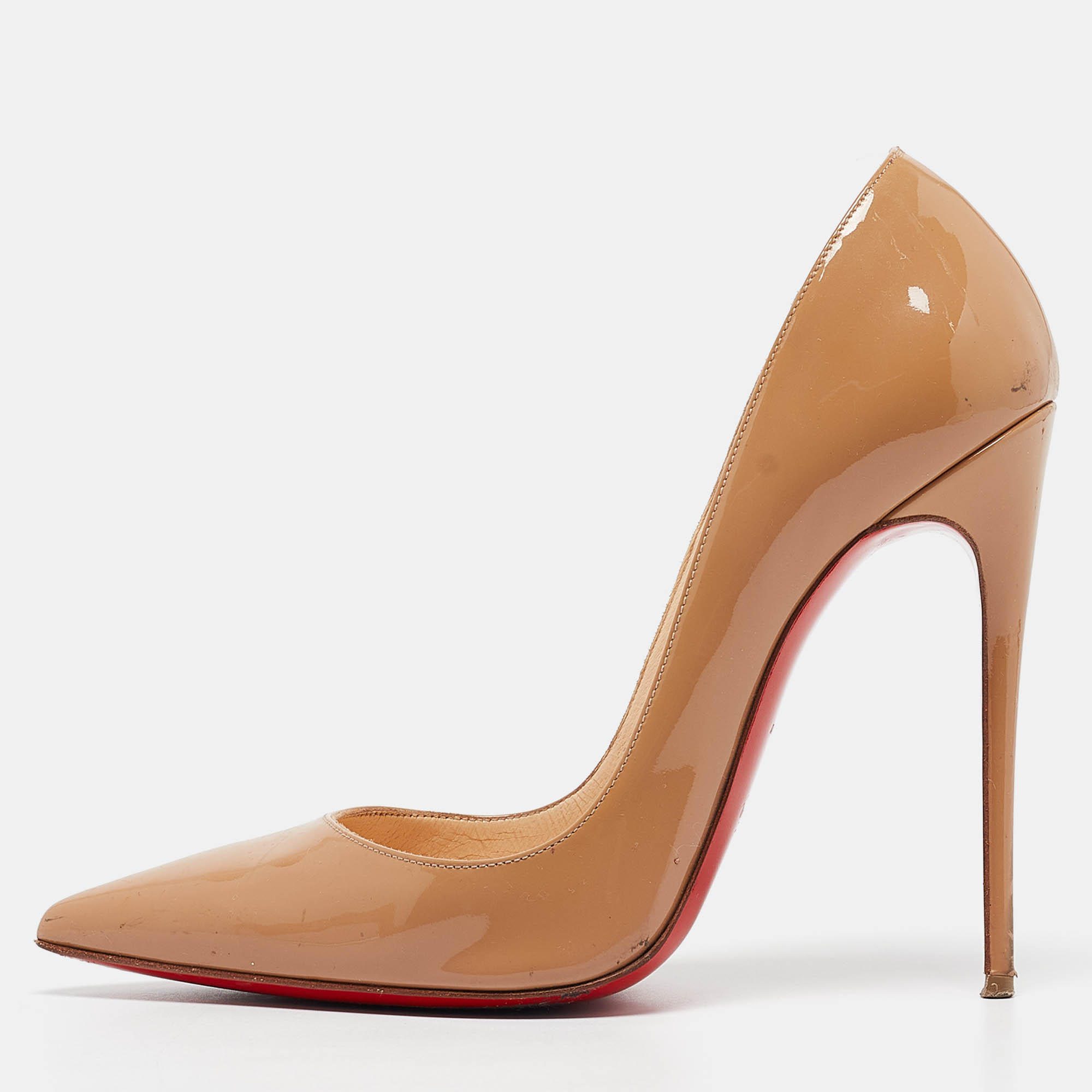 Christian Louboutin Beige Patent Leather So Kate Pumps Size 38