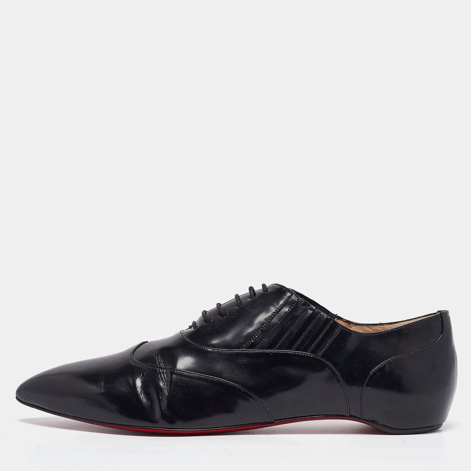 Christian Louboutin Black Leather Oxfords Size 40.5