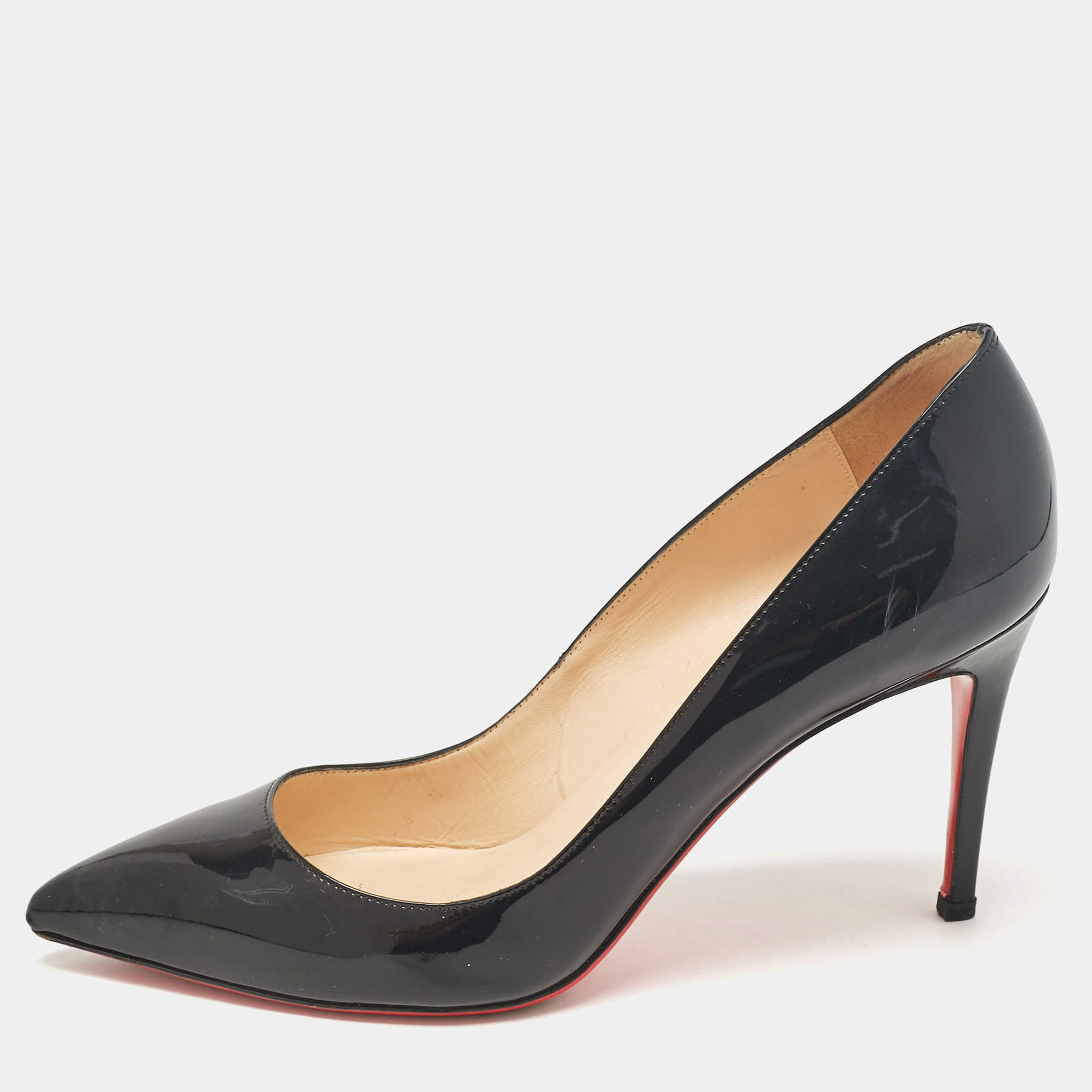 Christian Louboutin Black Patent Leather Pigalle Pumps Size 39.5